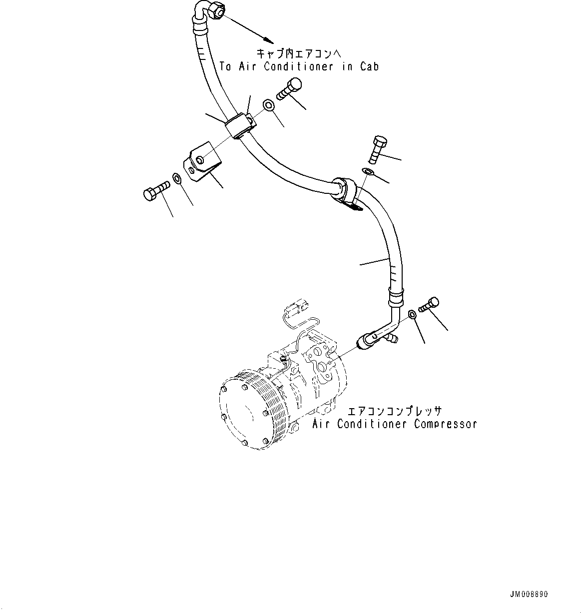 Dump Trucks Komatsu / HD325-8 S/N 50001-UP(0001112C) / Radiator Group, Air Conditioner Piping (2/2) (#50001-)(C001019 : C0110-001019)
