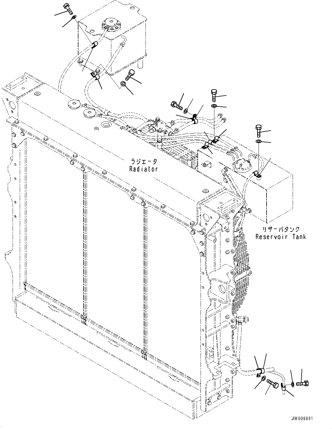 Dump Trucks Komatsu / HD325-8 S/N 50001-UP(0001112C) / Radiator Group, Piping Mounting (#50001-)(C001020 : C0110-001020)