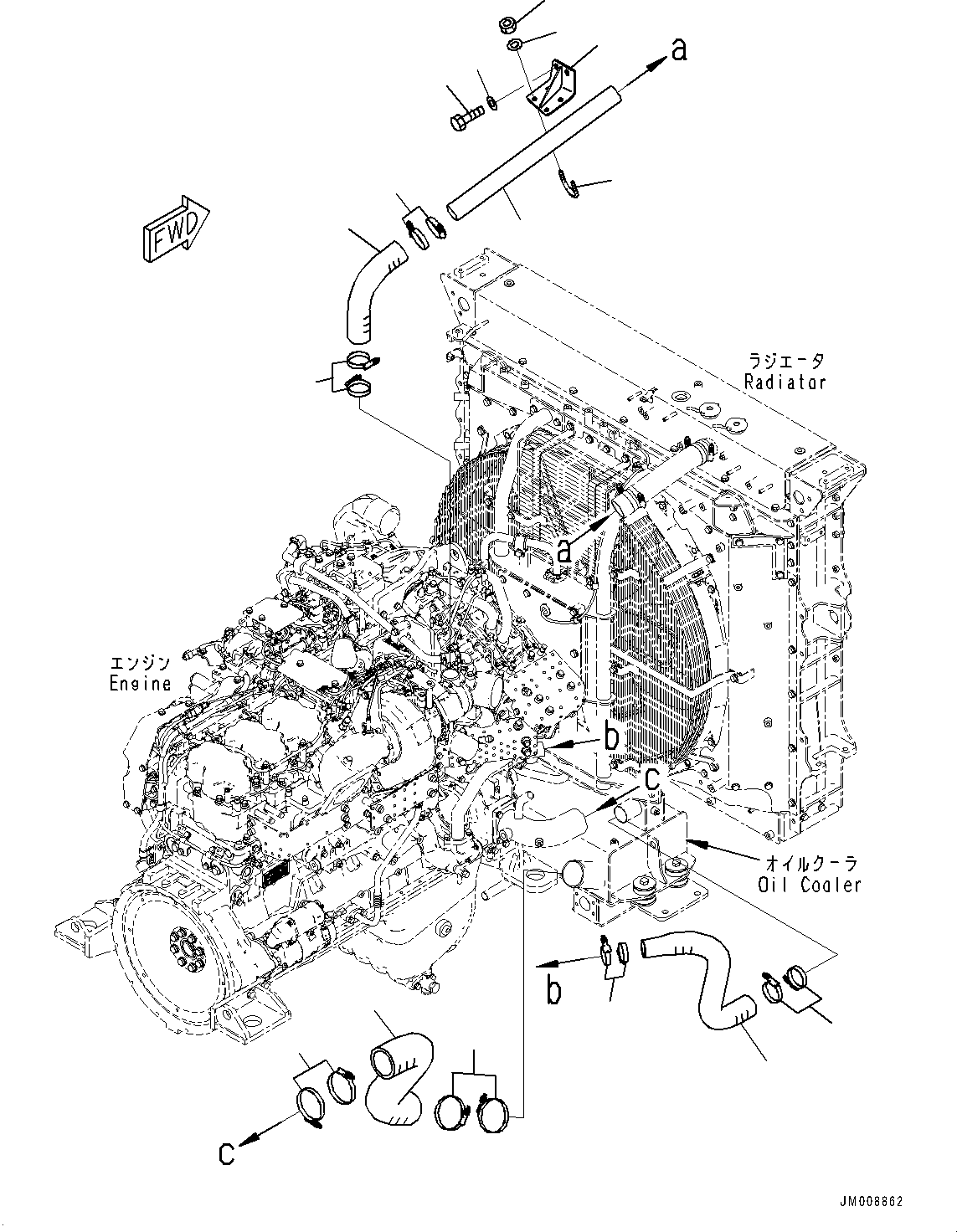 Dump Trucks Komatsu / HD325-8 S/N 50001-UP(0001112C) / Coolant Piping, Engine Piping (#50001-)(C002001 : C0120-001001)