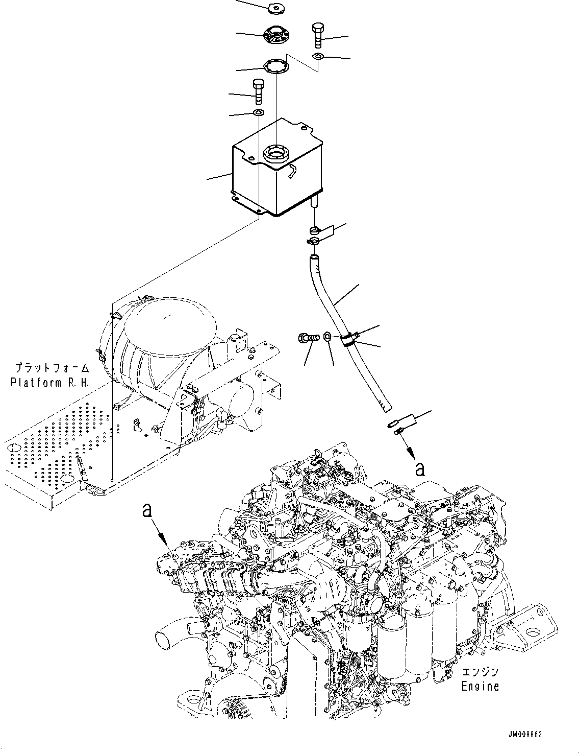 Dump Trucks Komatsu / HD325-8 S/N 50001-UP(0001112C) / Coolant Piping, Sub-tank (#50001-)(C002002 : C0120-001002)
