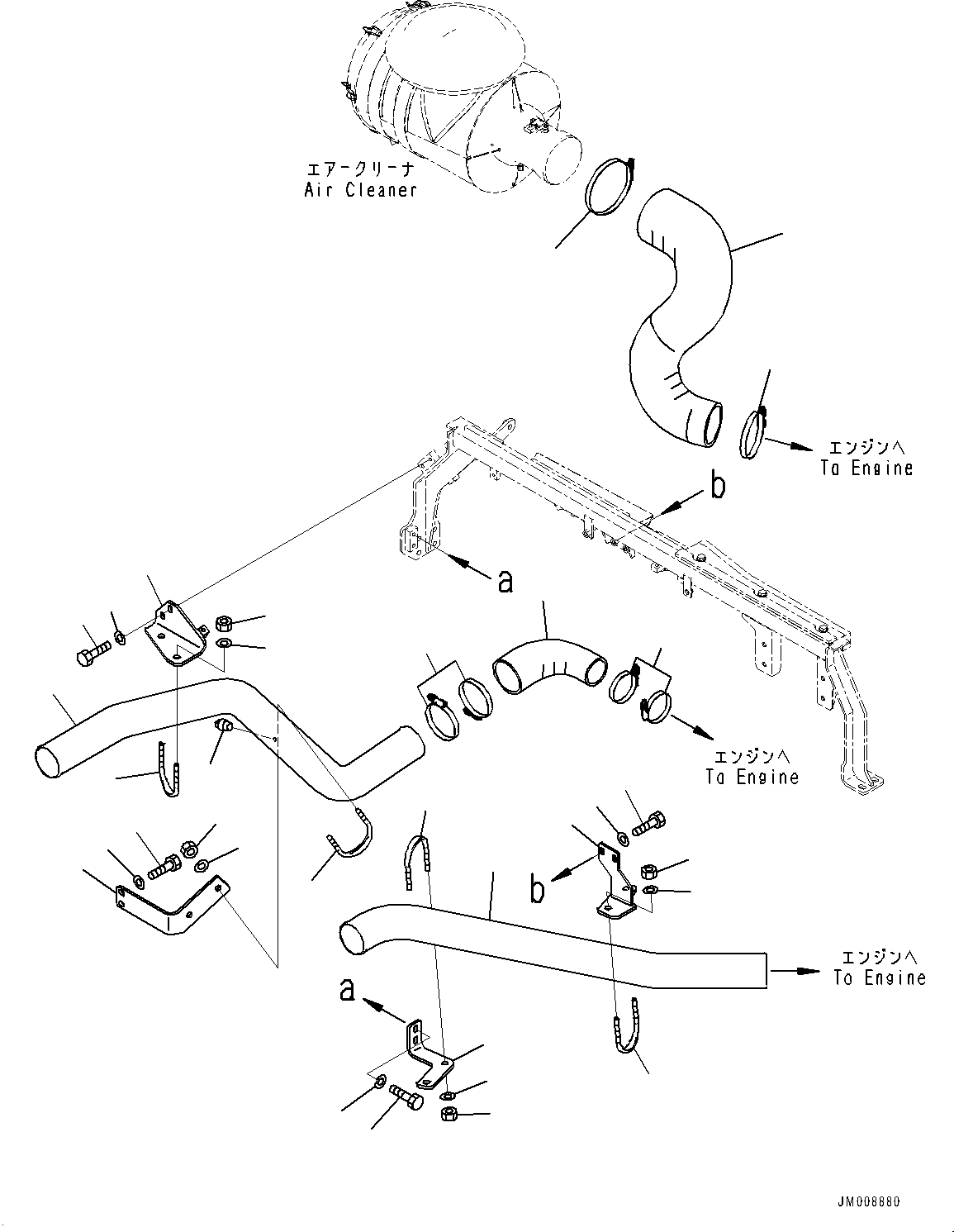Dump Trucks Komatsu / HD325-8 S/N 50001-UP(0001112C) / Air Intake Piping (#50001-)(J023001 : J3410-001001)