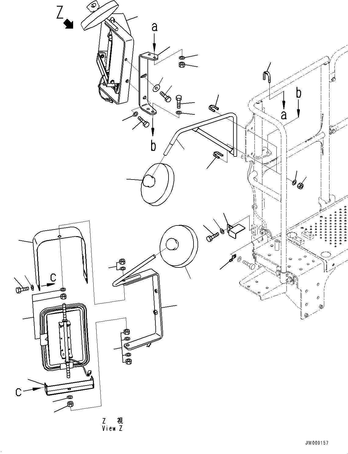 Dump Trucks Komatsu / HD325-8 S/N 50001-UP(0001112C) / Platform Group, Mirror (With Rearview Mirror, Heated, Payload Meter) (#50001-)(L002008 : L3150-003008)