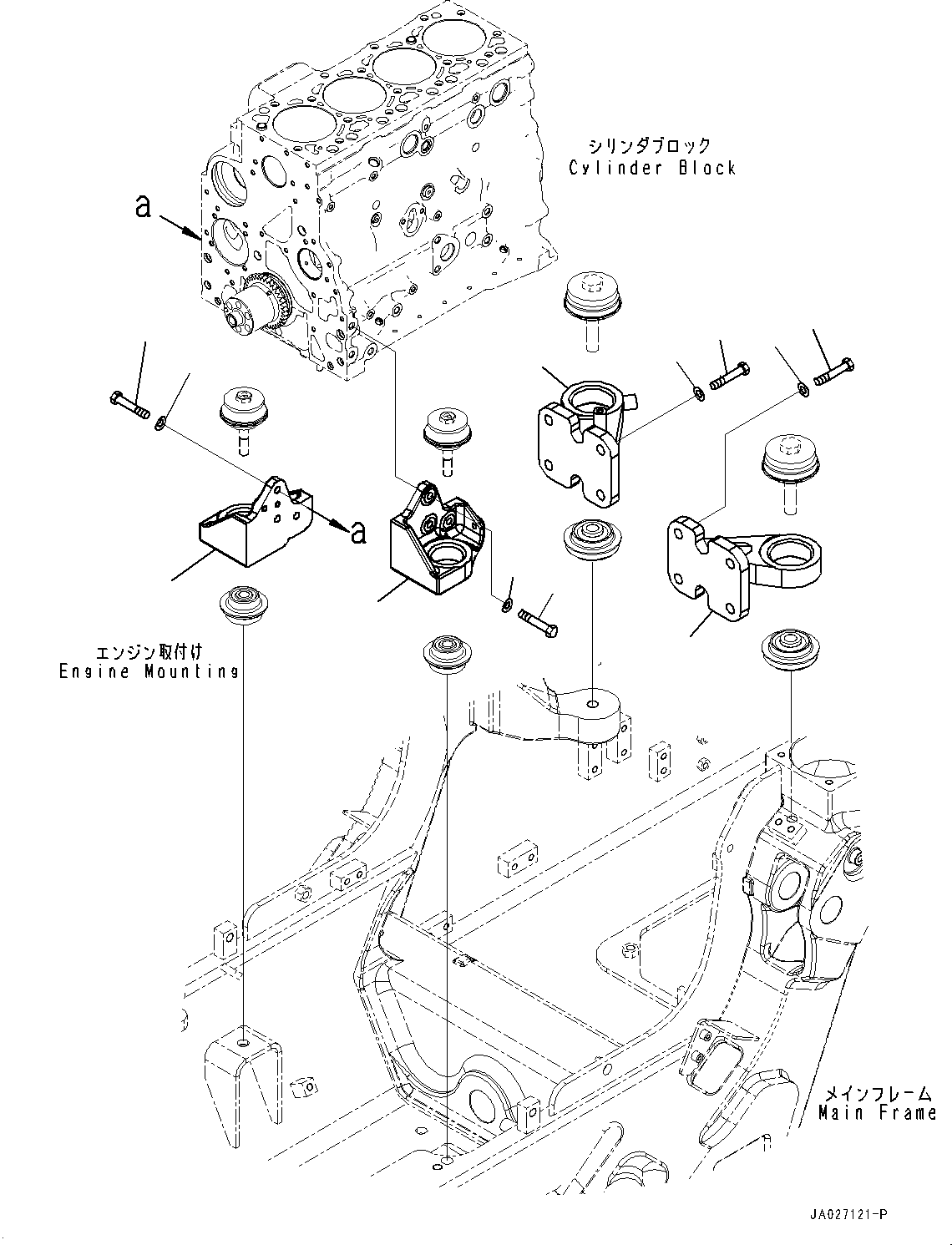 Bulldozers Komatsu / D51EX-24 S/N 10001-UP(0001119C) / Engine Mounting Bracket (#10001-)(B006001 : A2250-501001)