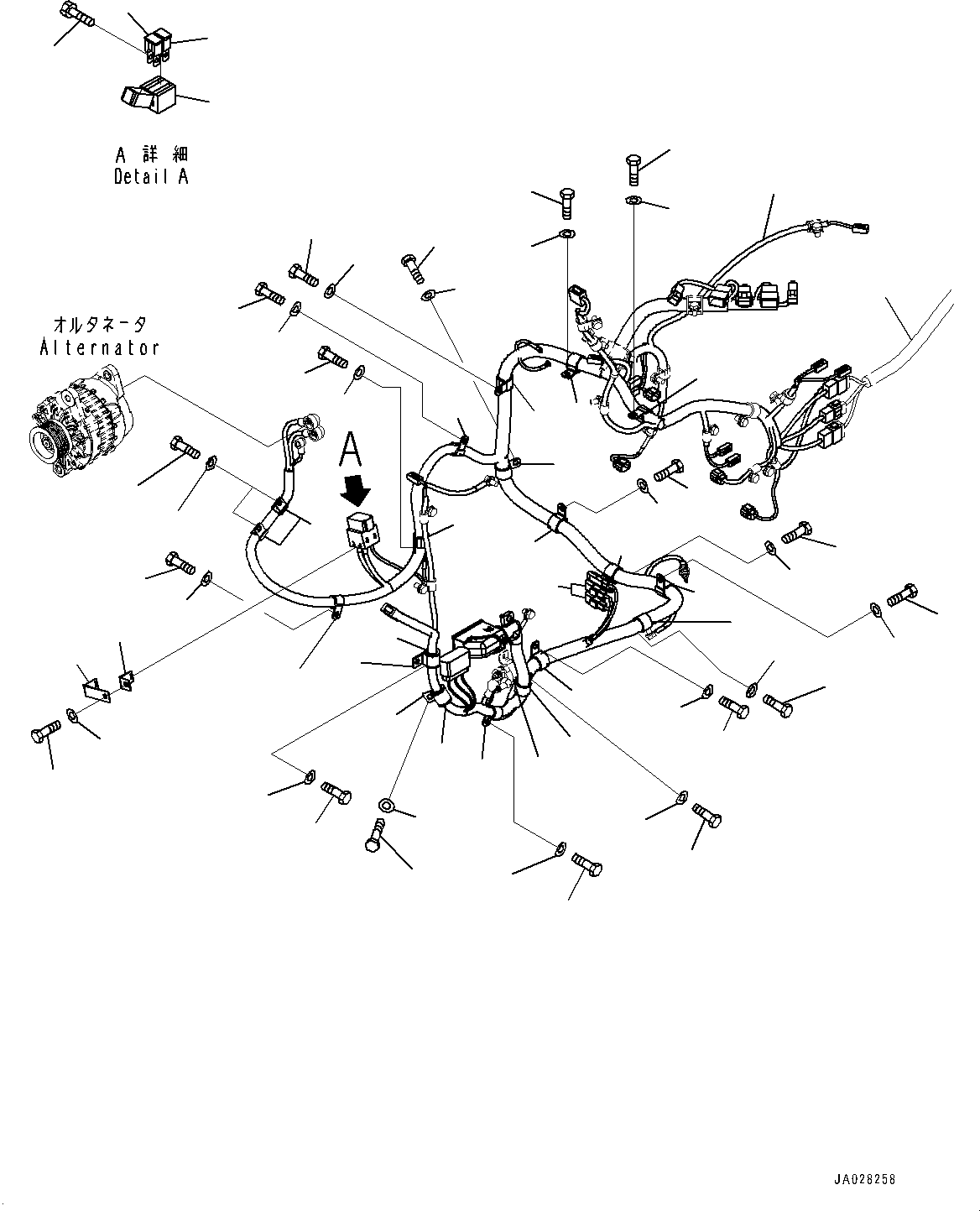 Bulldozers Komatsu / D51EX-24 S/N 10001-UP(0001119C) / Engine Wiring Harness, Wiring Harness and Mounting (#10001-)(B010001 : B0500-001001)