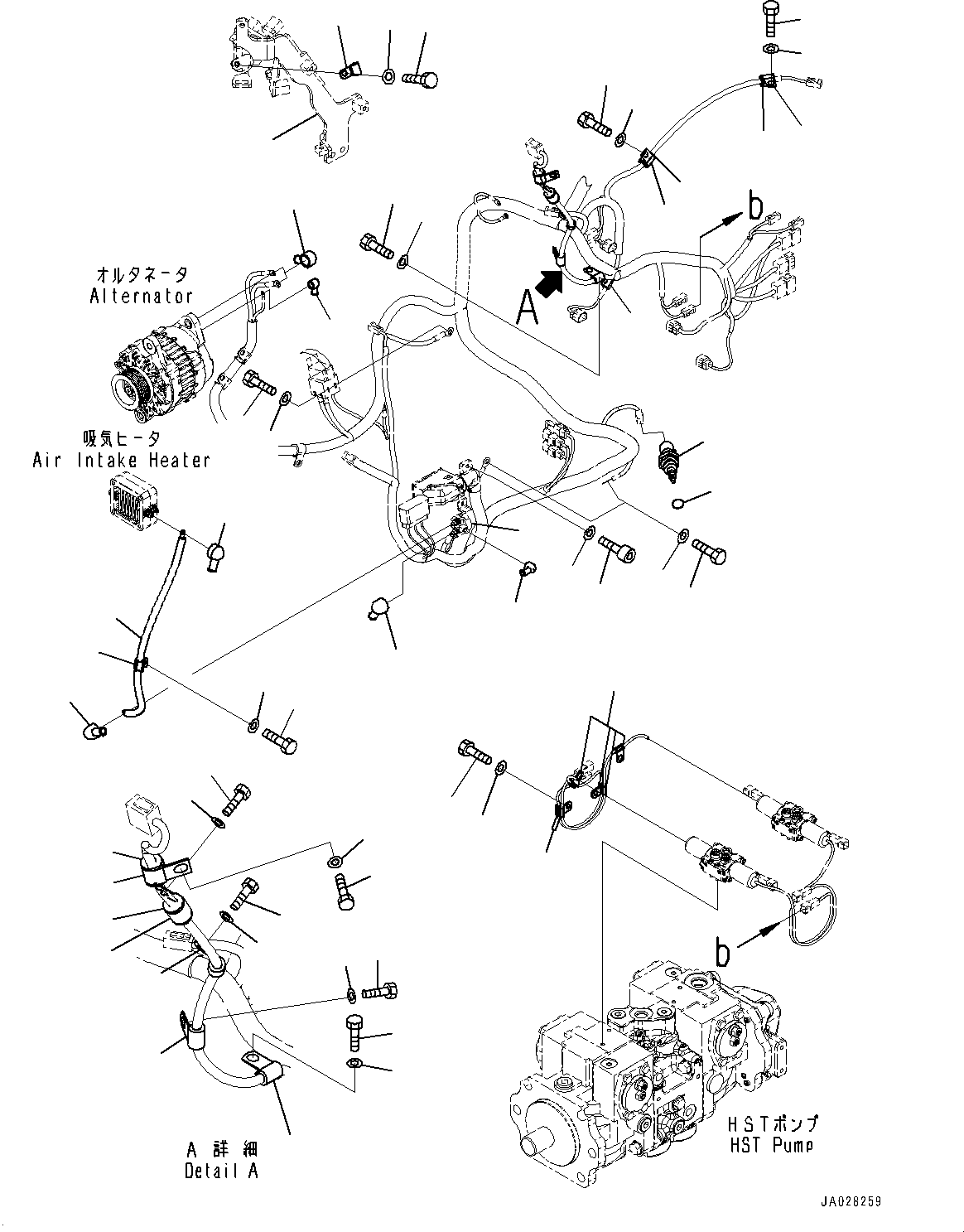 Bulldozers Komatsu / D51EX-24 S/N 10001-UP(0001119C) / Engine Wiring Harness, Mounting (2/4) (#10001-)(B010003 : B0500-001003)