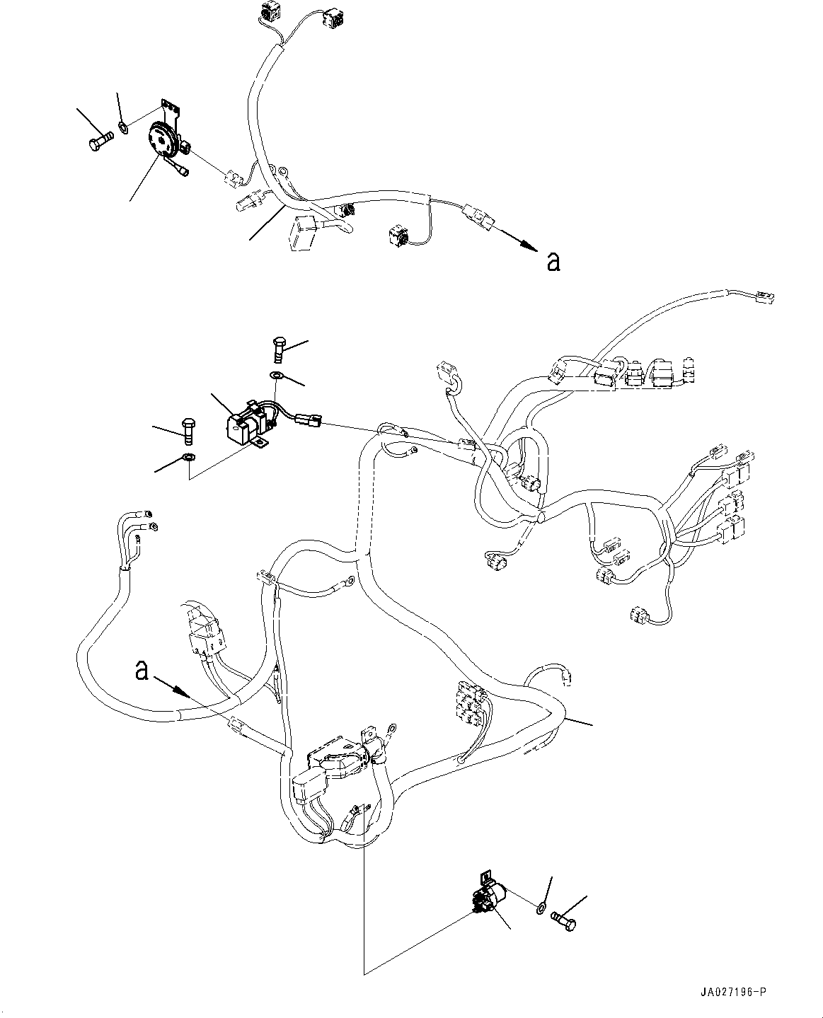 Bulldozers Komatsu / D51EX-24 S/N 10001-UP(0001119C) / Engine Wiring Harness, Horn and Switch (#10001-)(B010004 : B0500-001004)