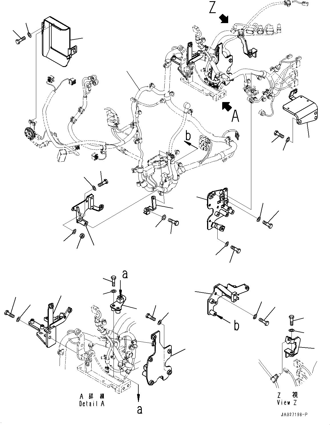 Bulldozers Komatsu / D51EX-24 S/N 10001-UP(0001119C) / Engine Wiring Harness, Mounting (4/4) (#10001-)(B010006 : B0500-001006)