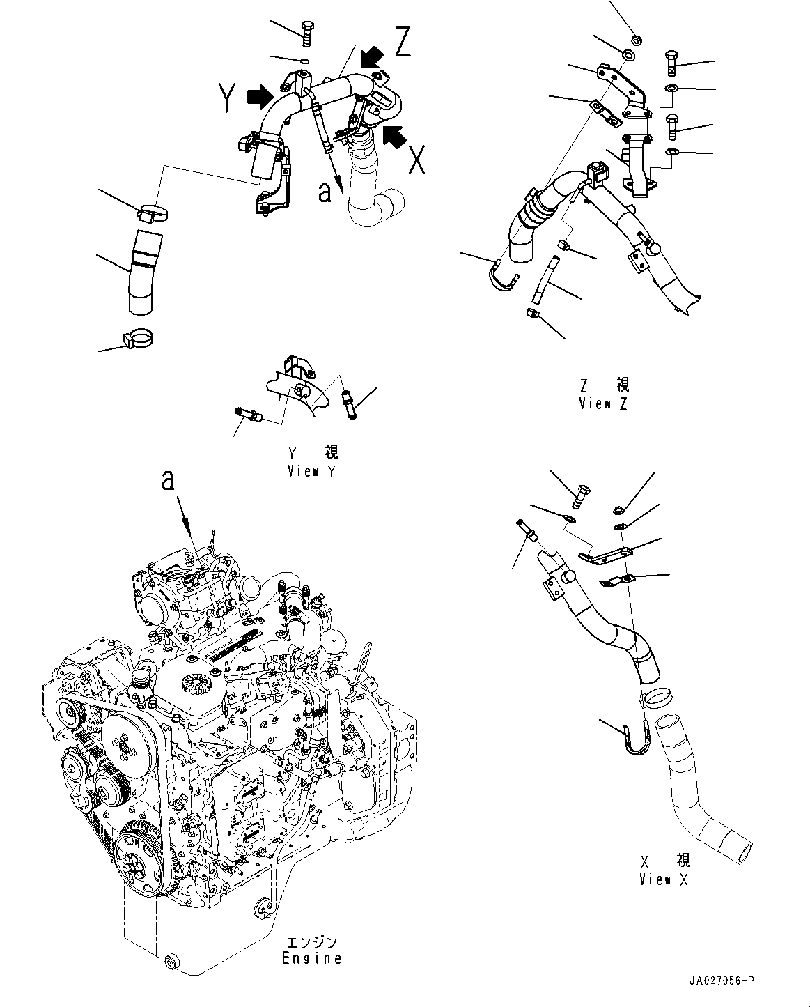 Bulldozers Komatsu / D51EX-24 S/N 10001-UP(0001119C) / Cooling Piping, Engine Piping (2/2) (#10001-)(C002004 : C0102-002004)