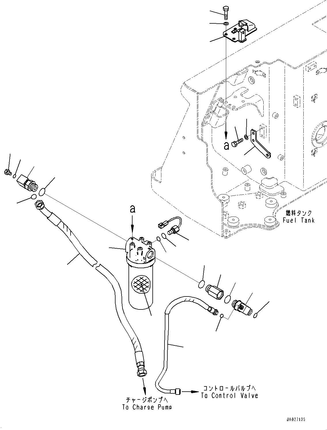 Bulldozers Komatsu / D51EX-24 S/N 10001-UP(0001119C) / Fuel Tank, HST Oil Filter (#10001-)(D001007 : D0100-002006)
