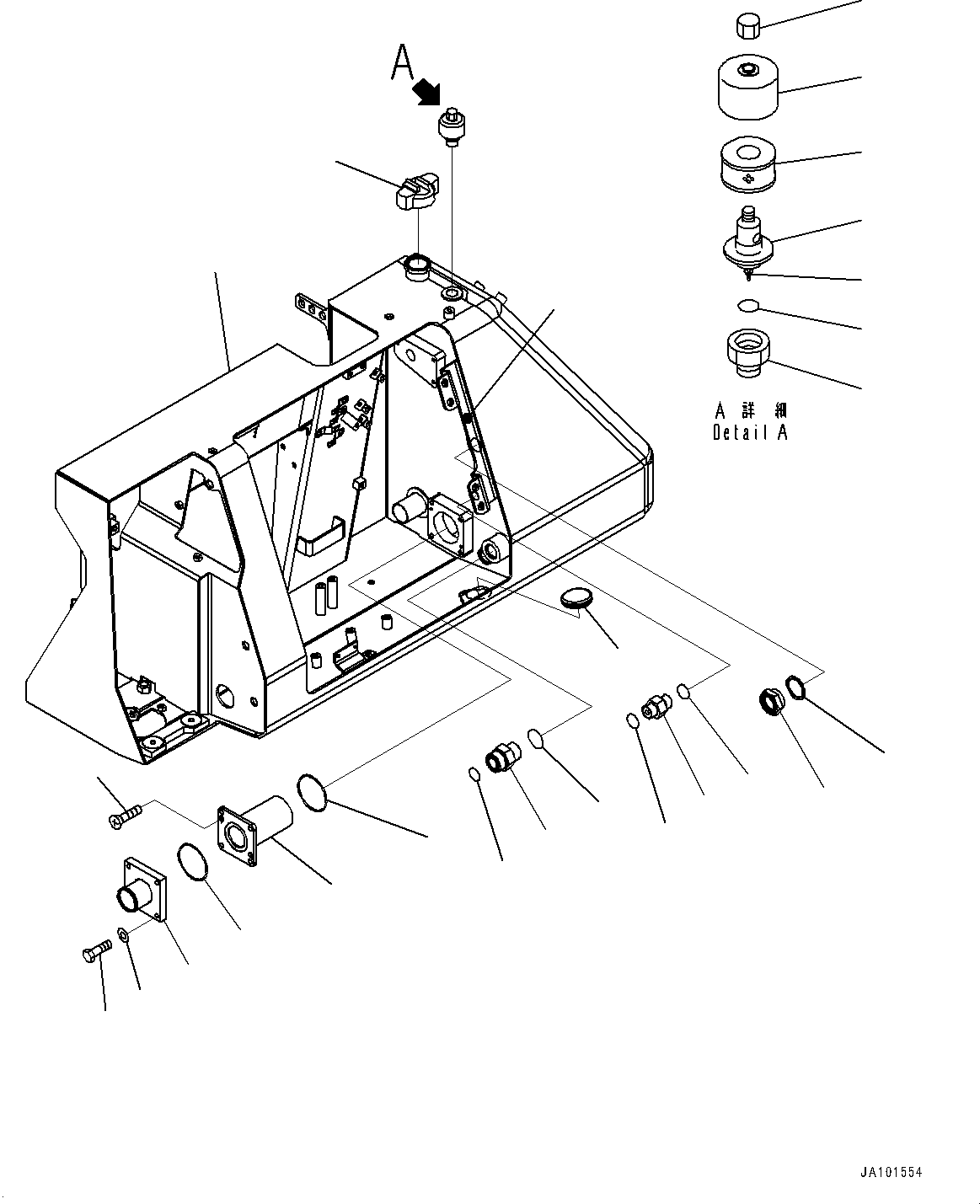 Bulldozers Komatsu / D51EX-24 S/N 10001-UP(0001119C) / Hydraulic Tank, Tank and Breather(#10481-)(H001002 : H0100-001001A)