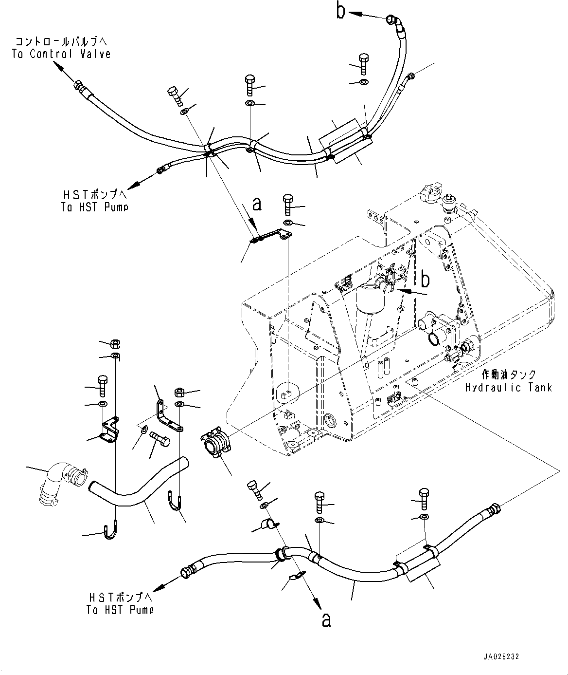 Bulldozers Komatsu / D51EX-24 S/N 10001-UP(0001119C) / Hydraulic Tank, Drain Piping (#10001-)(H001006 : H0100-001005)