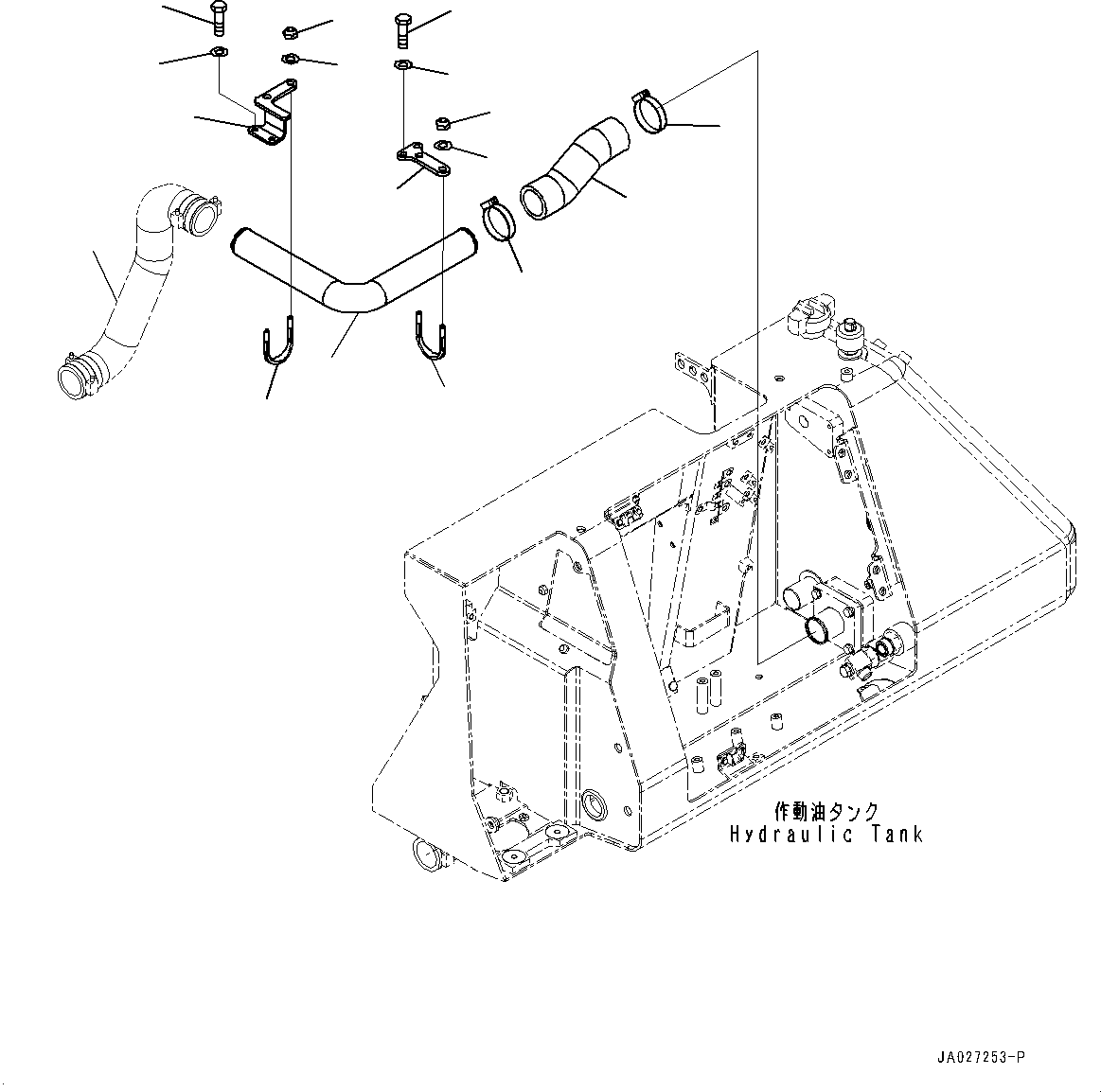 Bulldozers Komatsu / D51EX-24 S/N 10001-UP(0001119C) / Hydraulic Tank, Suction Piping (#10001-)(H001007 : H0100-001006)