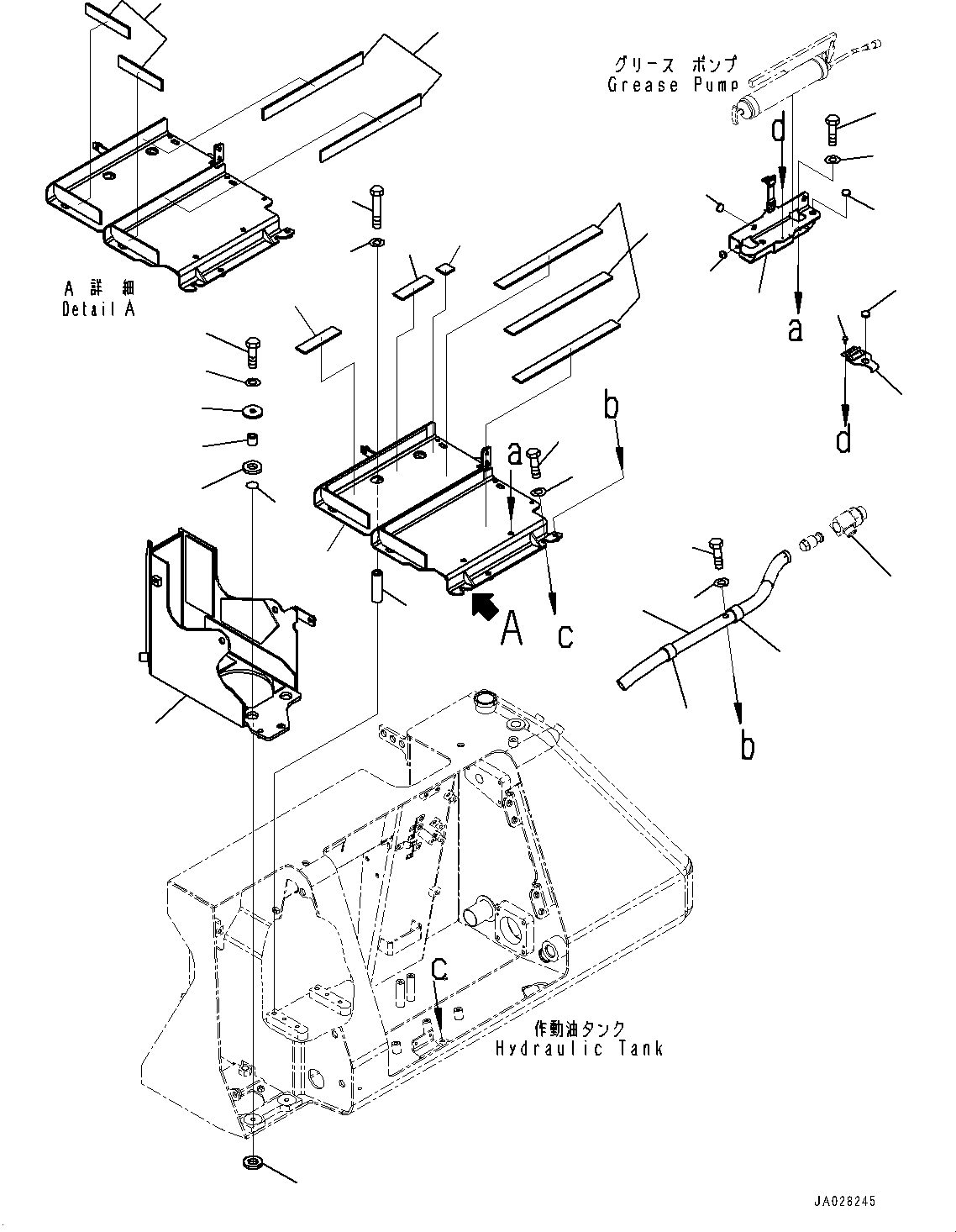 Bulldozers Komatsu / D51EX-24 S/N 10001-UP(0001119C) / Hydraulic Tank, Battery Mounting (#10001-)(H001009 : H0100-001008)