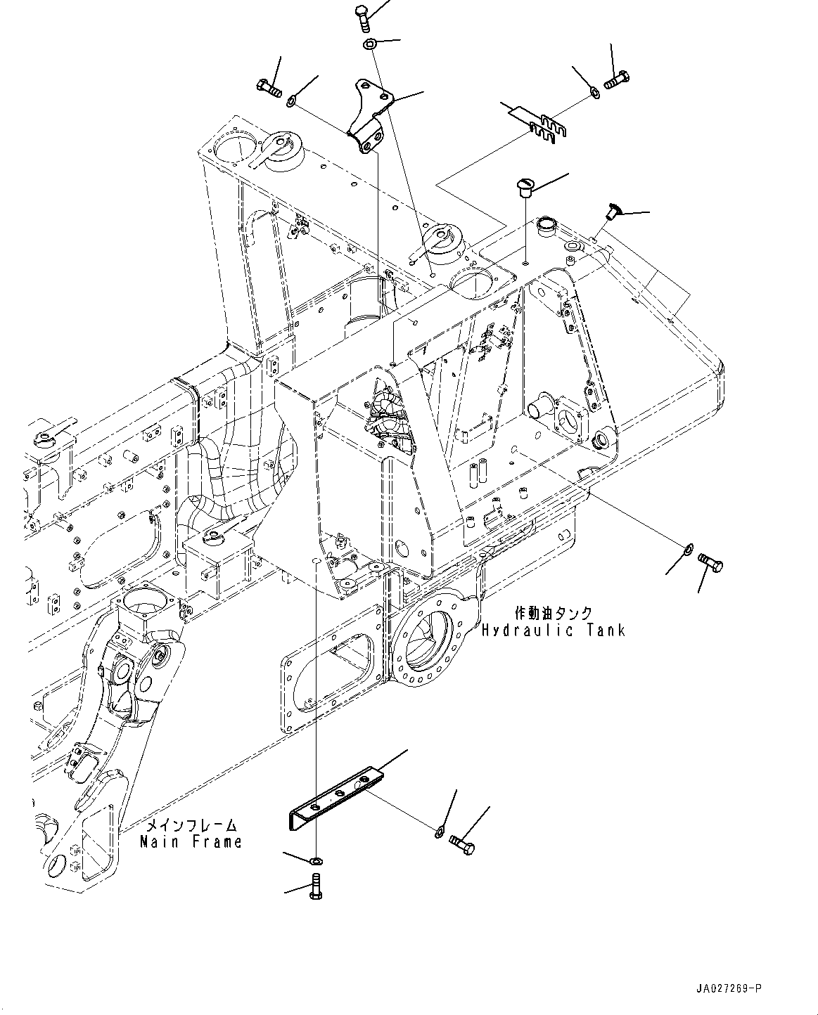 Bulldozers Komatsu / D51EX-24 S/N 10001-UP(0001119C) / Hydraulic Tank, Mounting (#10001-)(H001011 : H0100-001010)