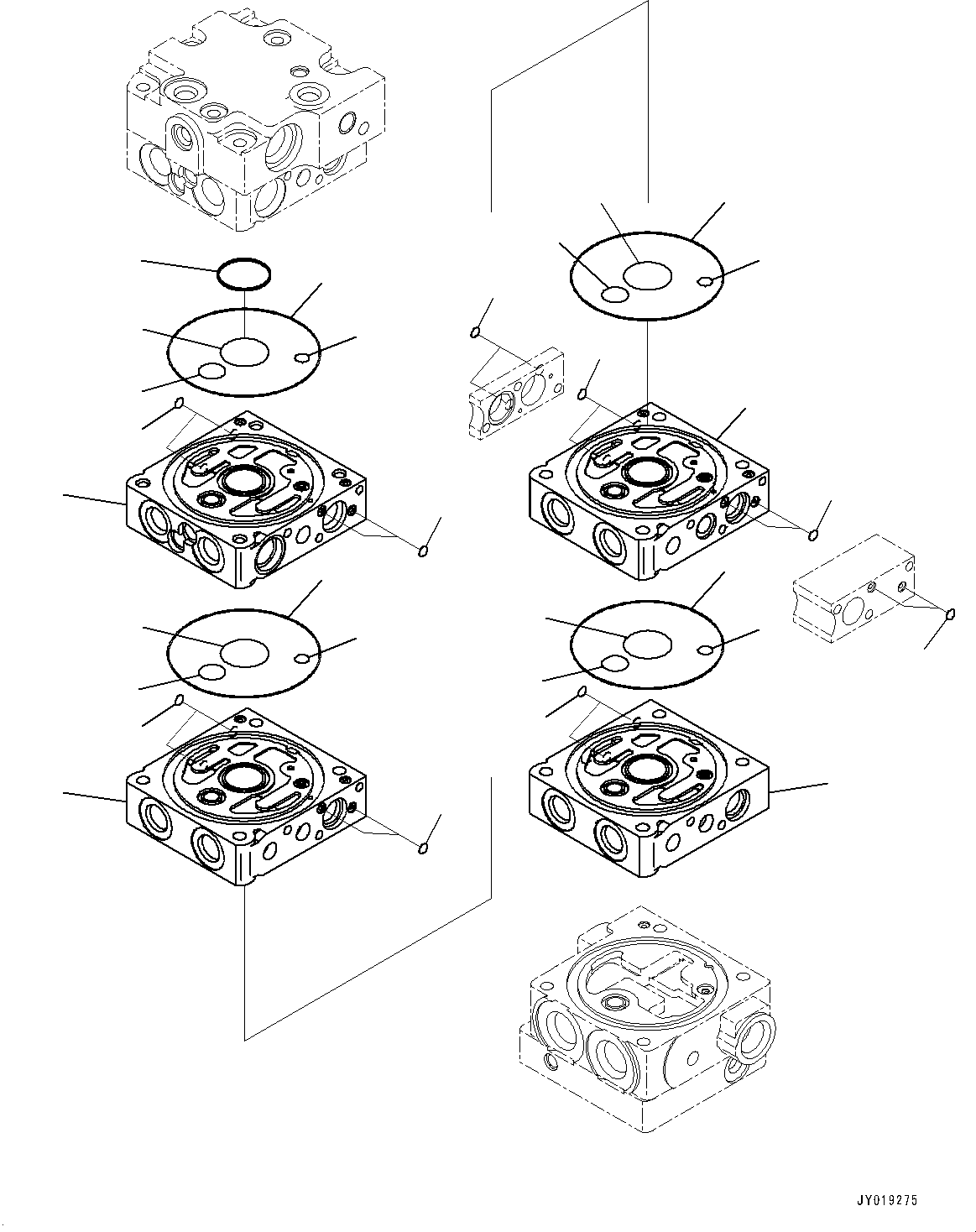 Bulldozers Komatsu / D51EX-24 S/N 10001-UP(0001119C) / Control Valve, 5-Valve (1/12) (With Rear 1-Attachment) (#10001-)(H002002 : H0120-001002)