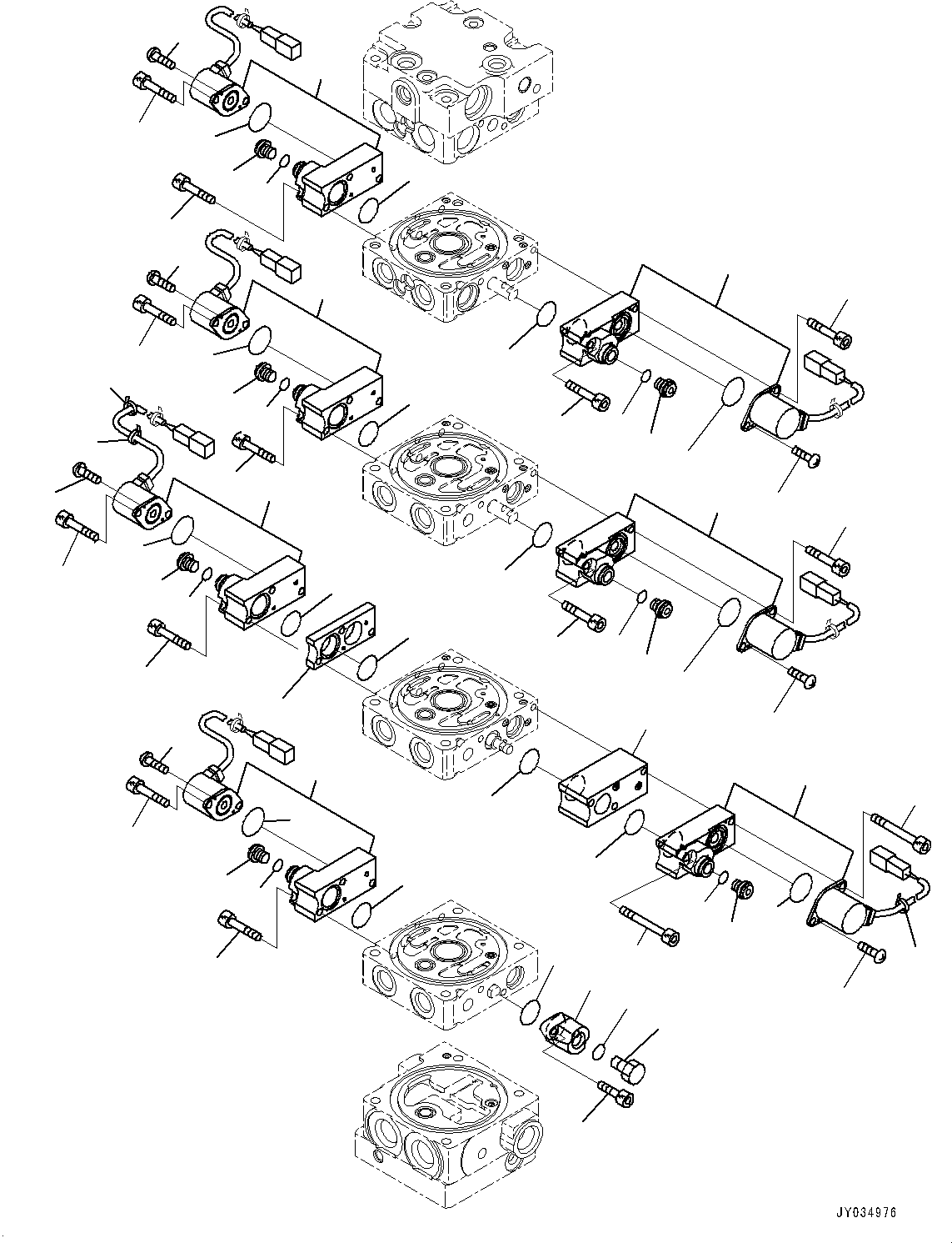 Bulldozers Komatsu / D51EX-24 S/N 10001-UP(0001119C) / Control Valve, 5-Valve (3/12) (With Rear 1-Attachment) (#10001-)(H002004 : H0120-001004)