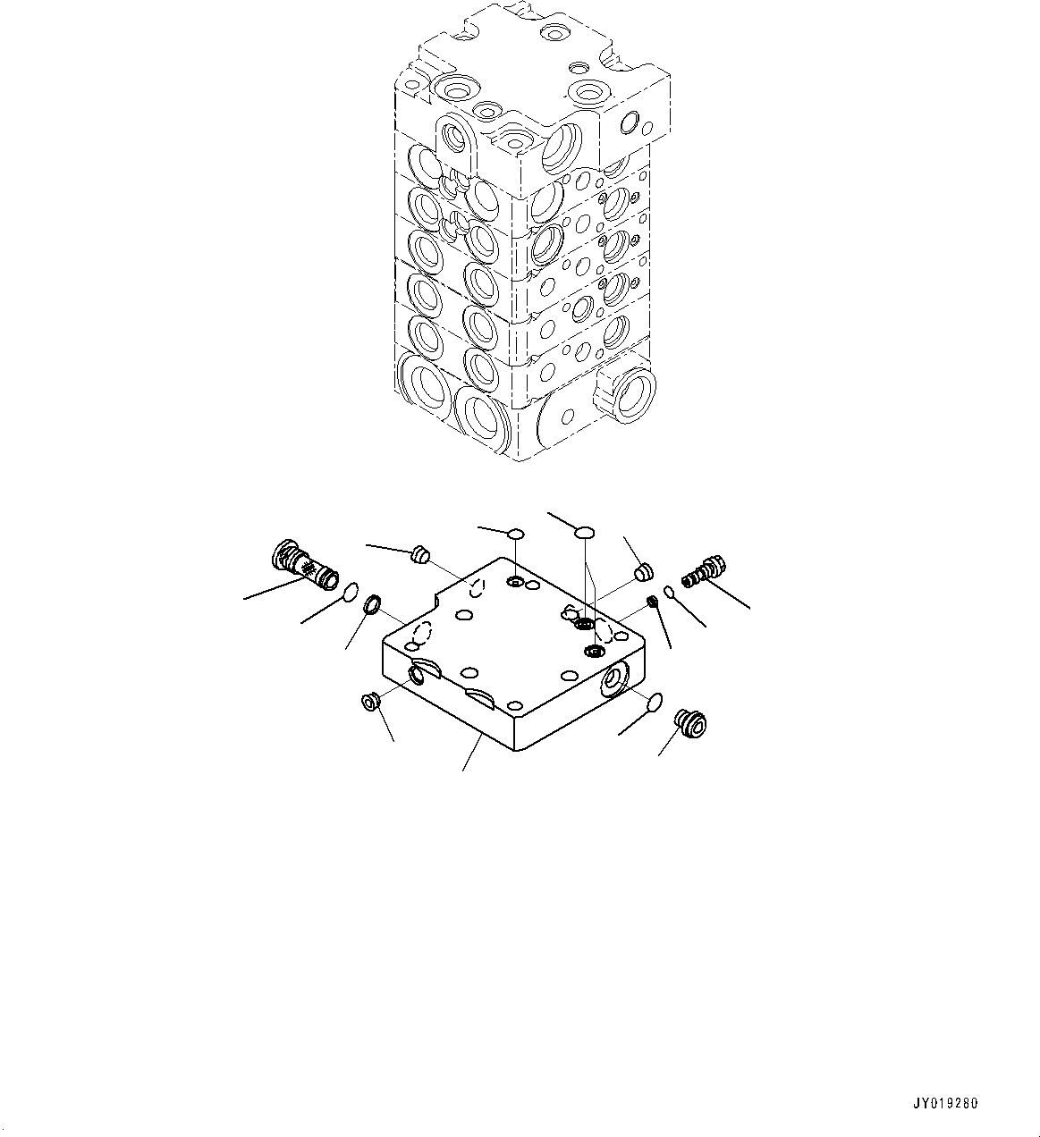 Bulldozers Komatsu / D51EX-24 S/N 10001-UP(0001119C) / Control Valve, 5-Valve (6/12) (With Rear 1-Attachment) (#10001-)(H002007 : H0120-001007)
