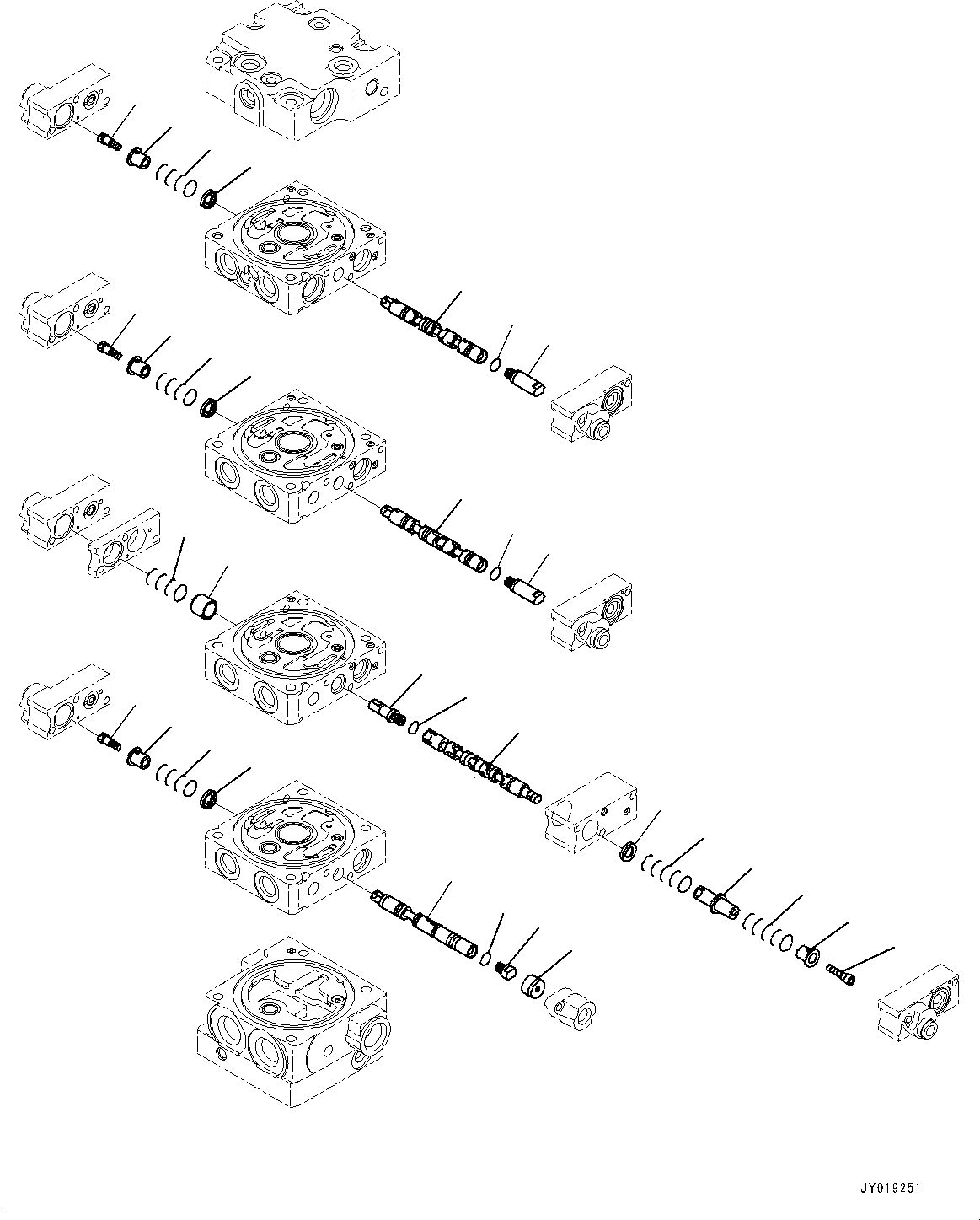Bulldozers Komatsu / D51EX-24 S/N 10001-UP(0001119C) / Control Valve, 4-Valve (2/9) (#10001-)(H003003 : H0120-002003)