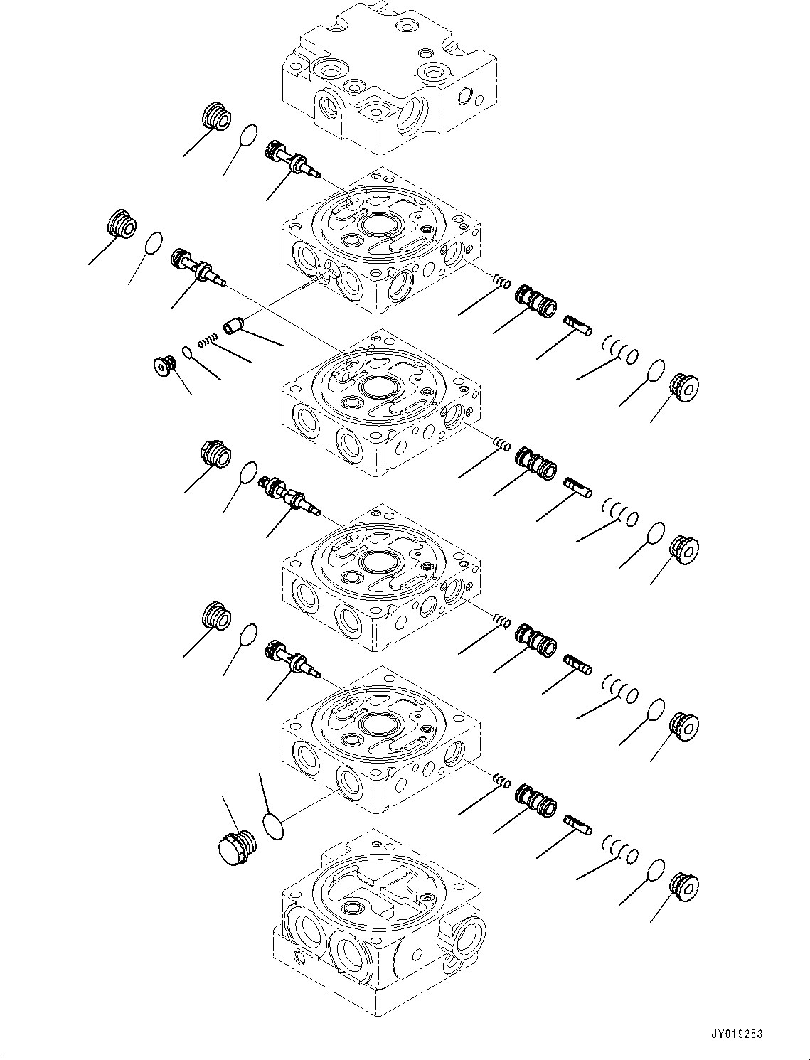 Bulldozers Komatsu / D51EX-24 S/N 10001-UP(0001119C) / Control Valve, 4-Valve (4/9) (#10001-)(H003005 : H0120-002005)