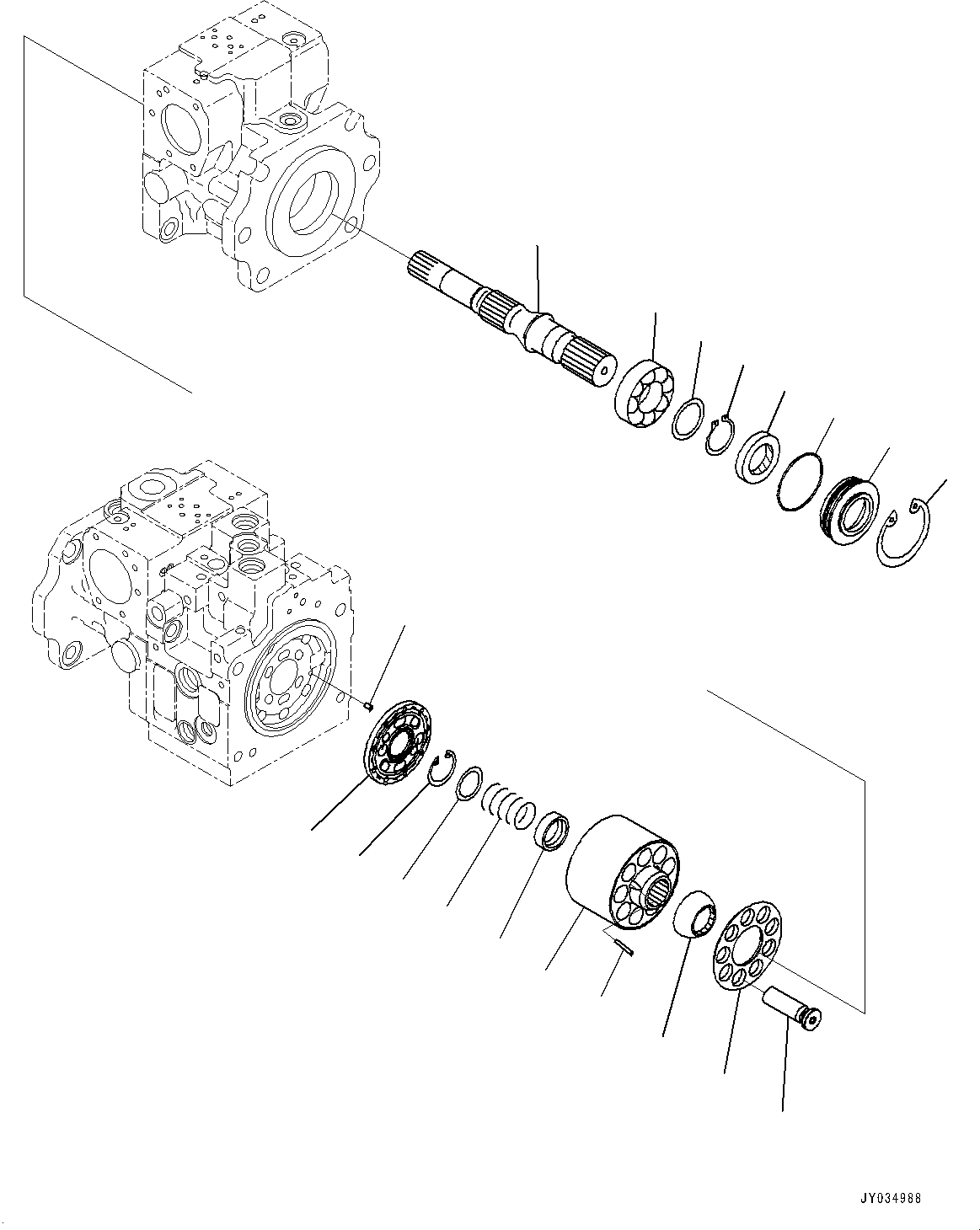 Bulldozers Komatsu / D51EX-24 S/N 10001-UP(0001119C) / Hydraulic Pump, HST Pump (3/11) (#10001-)(H004003 : H0210-001003)