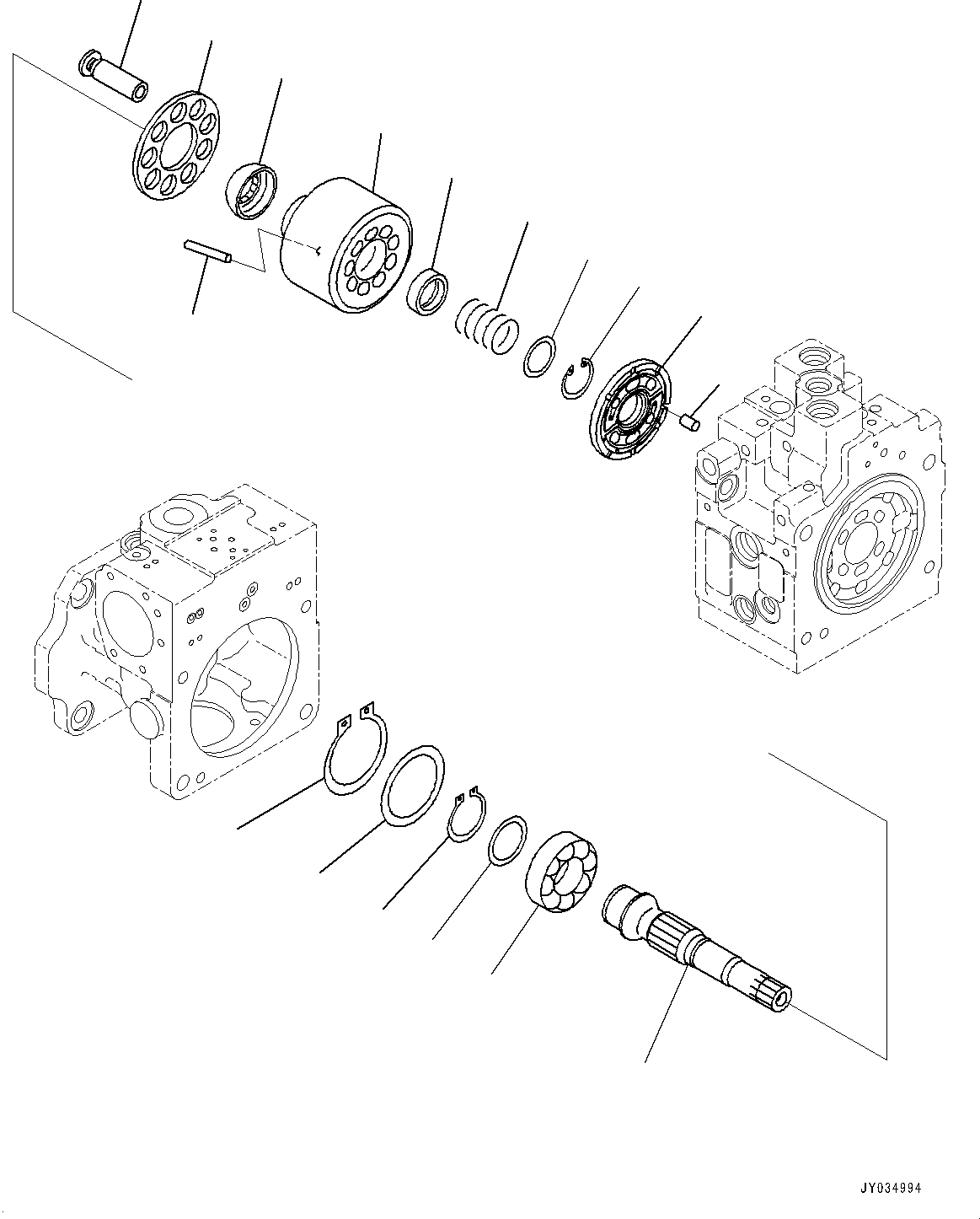 Bulldozers Komatsu / D51EX-24 S/N 10001-UP(0001119C) / Hydraulic Pump, HST Pump (7/11) (#10001-)(H004007 : H0210-001007)