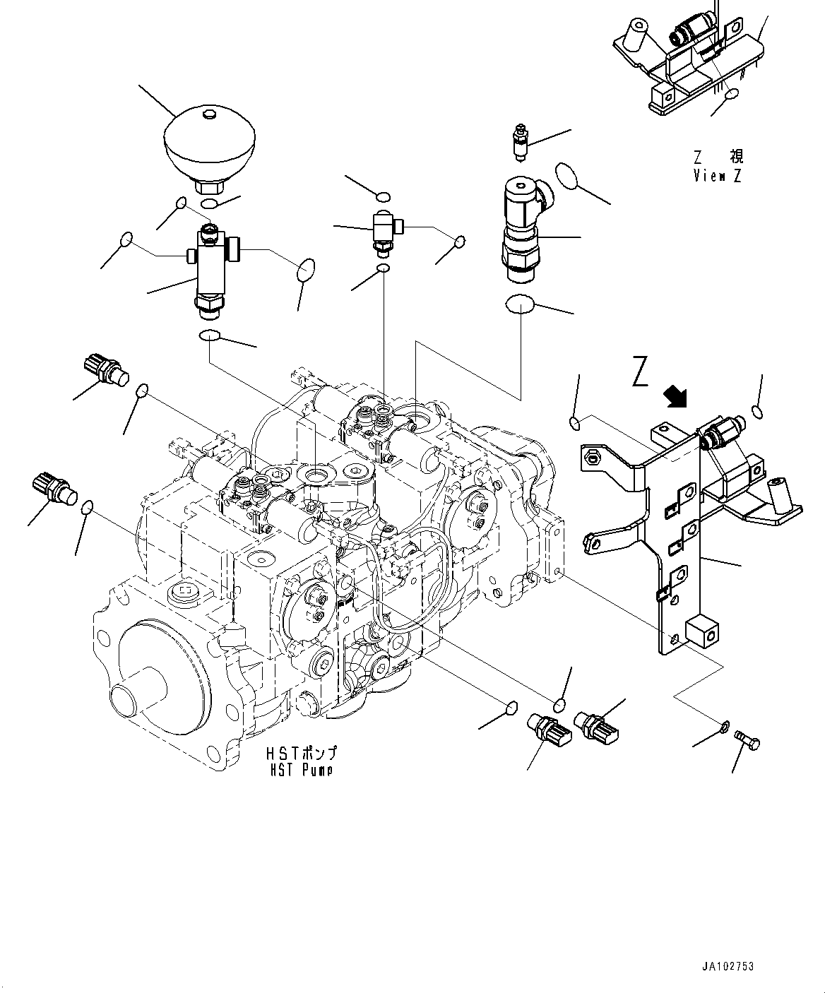 Bulldozers Komatsu / D51EX-24 S/N 10001-UP(0001119C) / Hydraulic Pump, Related Parts (1/3) (#10001-)(H004018 : H0210-001018)