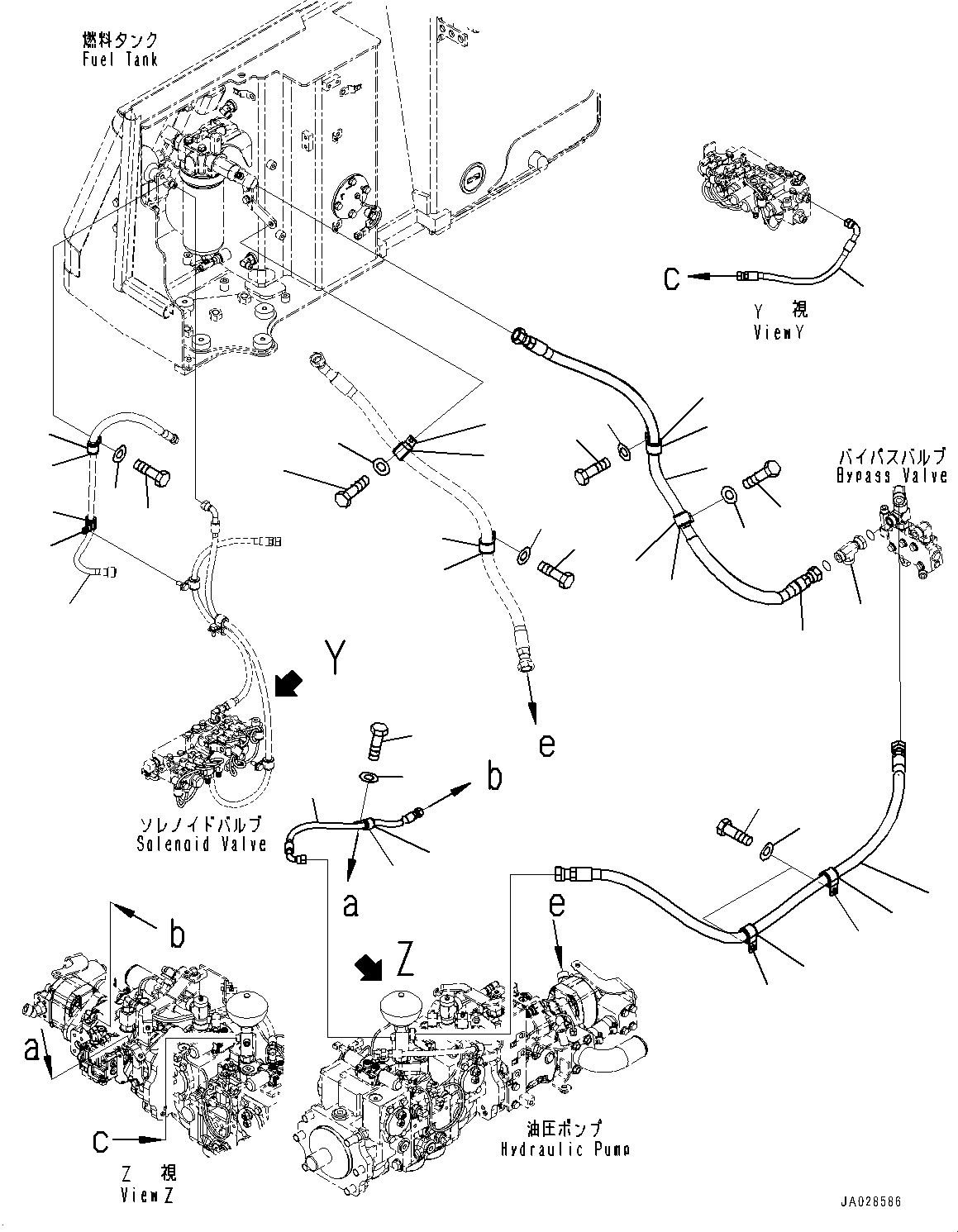 Bulldozers Komatsu / D51EX-24 S/N 10001-UP(0001119C) / Hydraulic Pump Piping, Fuel Piping (With Winch) (#10001-)(H006003 : H0310-002003)