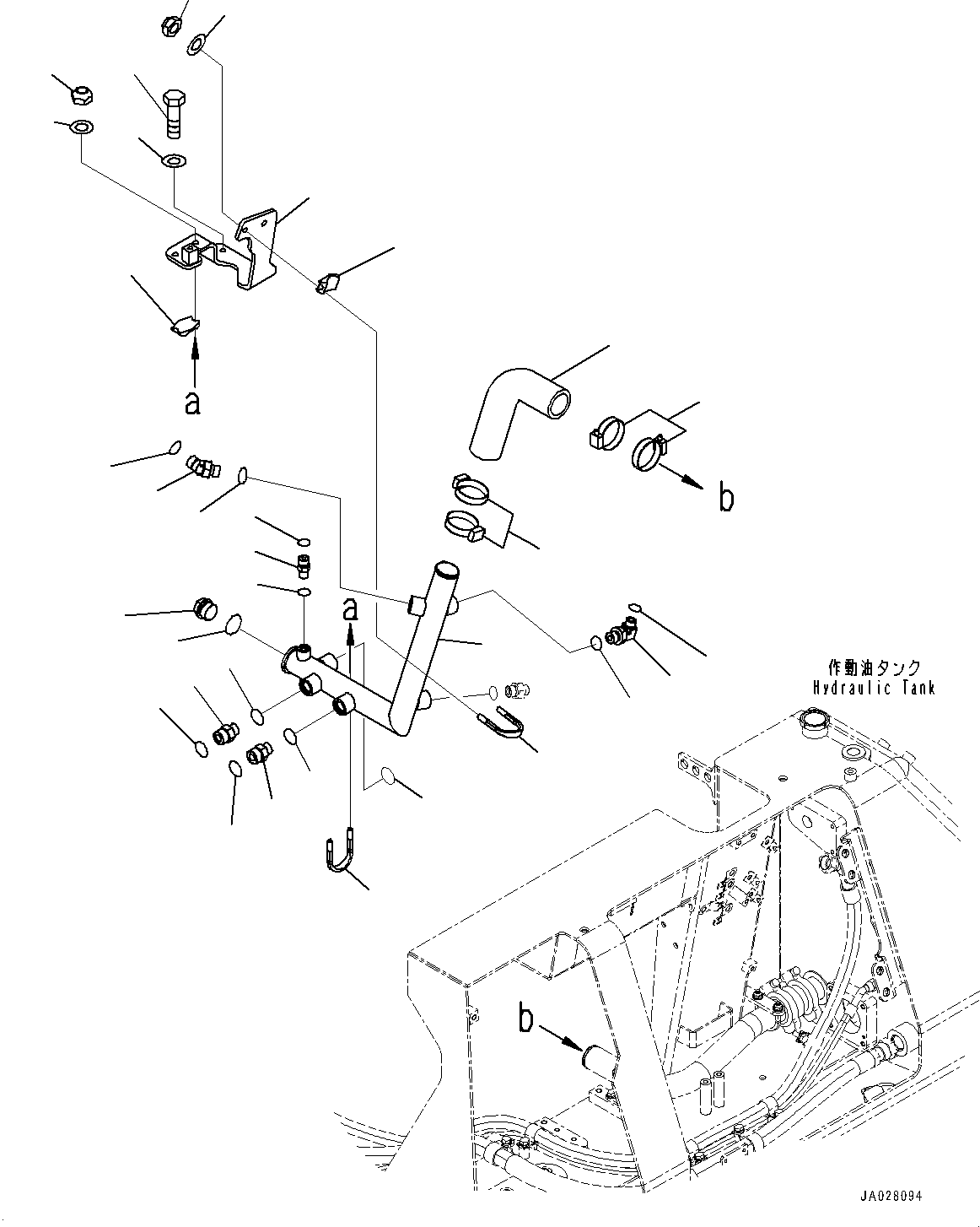 Bulldozers Komatsu / D51EX-24 S/N 10001-UP(0001119C) / Hydraulic Tank Drain Piping, Hydraulic Tank Piping (#10001-)(H007001 : H0320-001001)