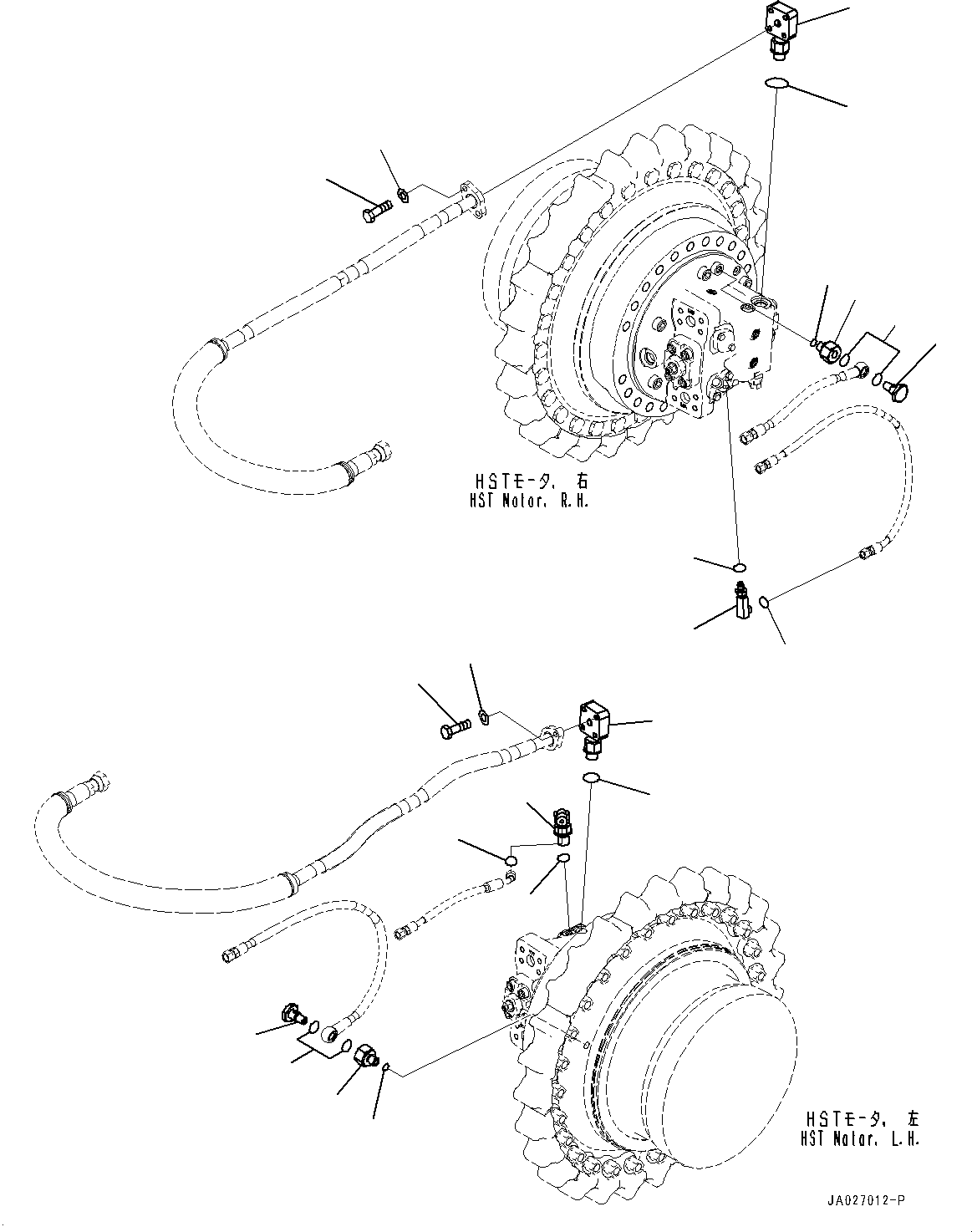 Bulldozers Komatsu / D51EX-24 S/N 10001-UP(0001119C) / Travel Motor Drain Piping, Elbow (#10001-)(H008002 : H0340-002002)