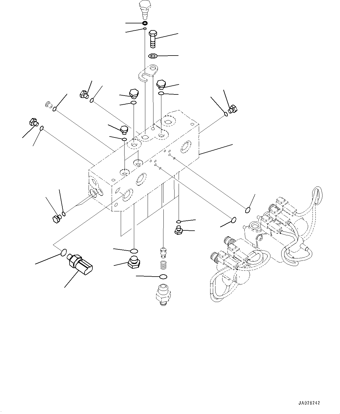Bulldozers Komatsu / D51EX-24 S/N 10001-UP(0001119C) / Pilot Piping, Inner Parts, Solenoid Valve (2/2) (#10001-)(H010004 : H1840-001004)