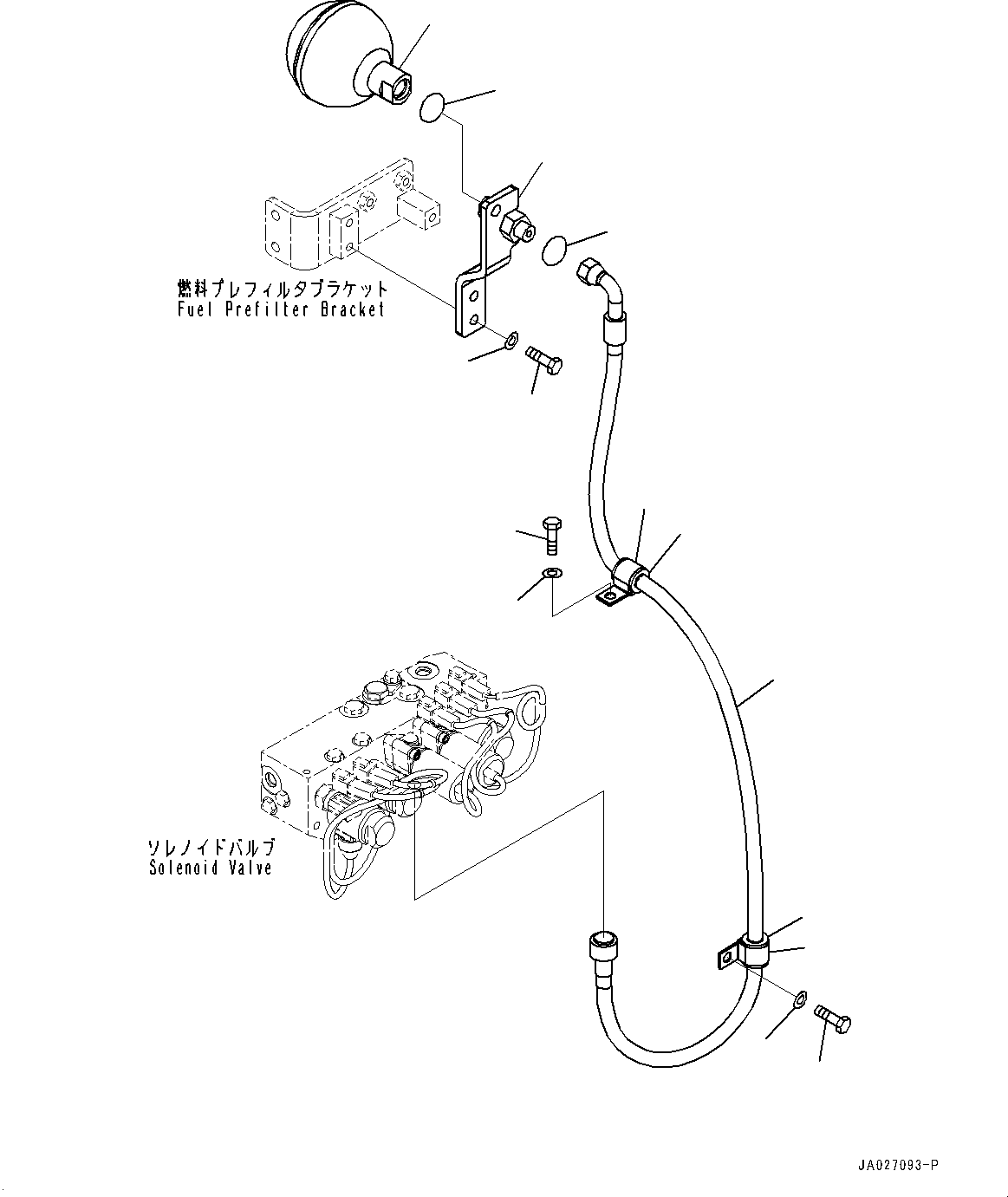 Bulldozers Komatsu / D51EX-24 S/N 10001-UP(0001119C) / Pilot Piping, Accumulator and Piping (#10001-)(H010011 : H1840-001011)