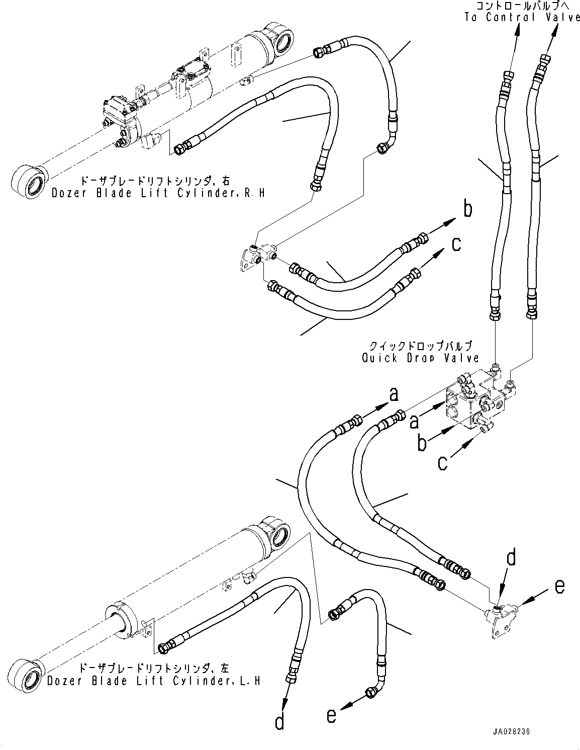 Bulldozers Komatsu / D51EX-24 S/N 10001-UP(0001119C) / Dozer Blade Lift Cylinder Piping, Piping (#10001-)(H011001 : H2210-002001)