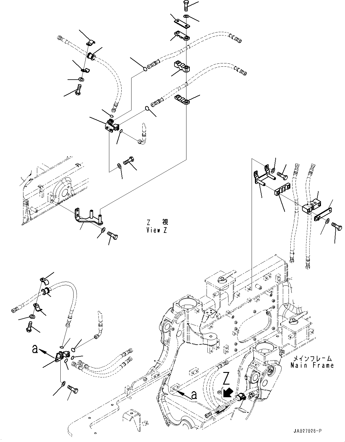 Bulldozers Komatsu / D51EX-24 S/N 10001-UP(0001119C) / Dozer Blade Lift Cylinder Piping, Mounting (#10001-)(H011002 : H2210-002002)