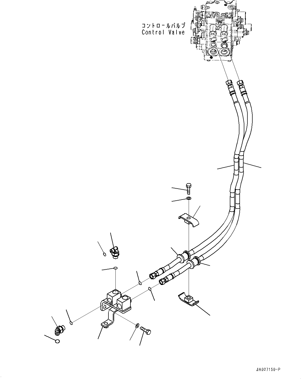 Bulldozers Komatsu / D51EX-24 S/N 10001-UP(0001119C) / Dozer Blade Angle Cylinder Piping (#10001-)(H013001 : H2230-001001)
