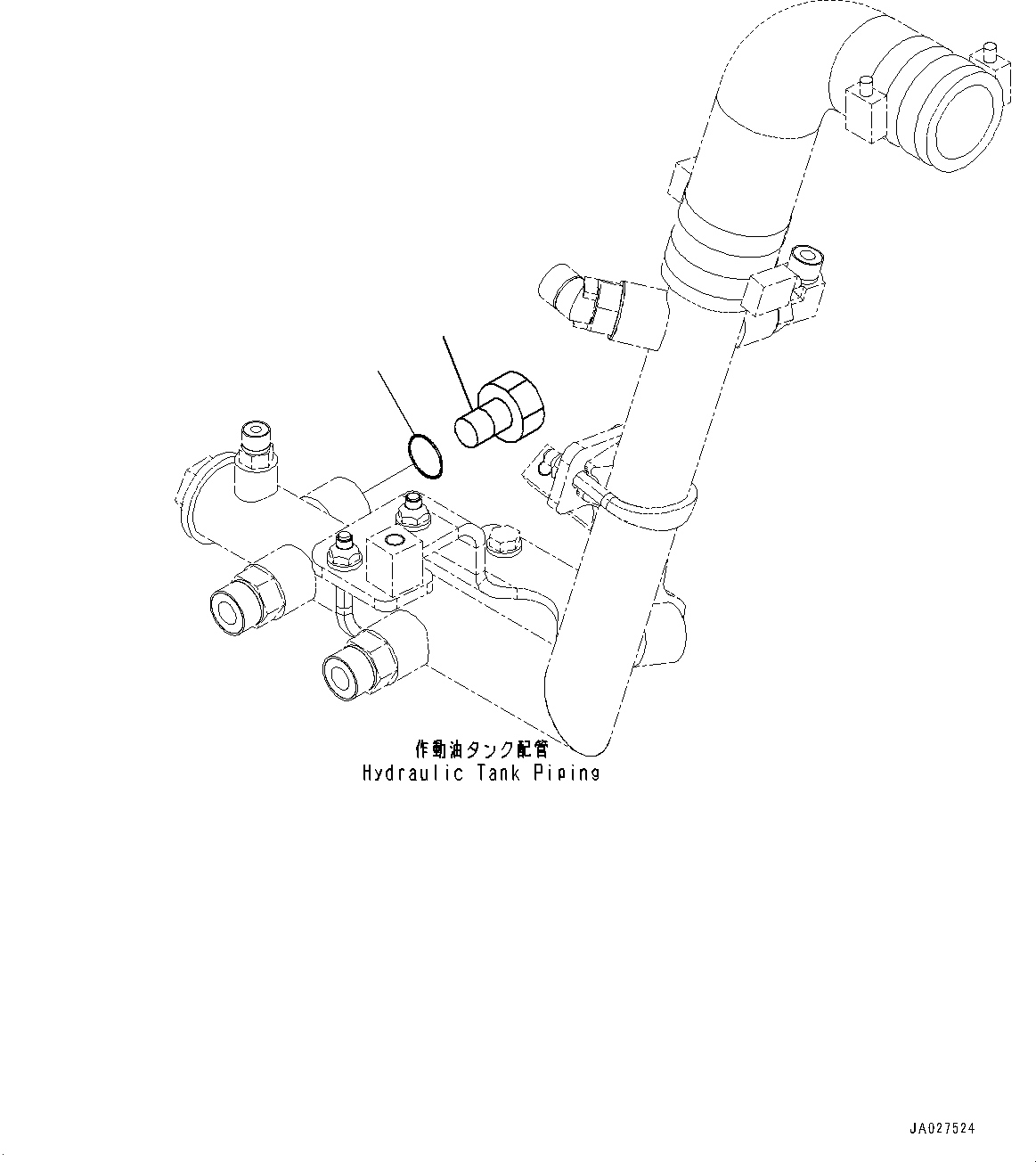 Bulldozers Komatsu / D51EX-24 S/N 10001-UP(0001119C) / Rear Hydraulic Piping, Plug (With Rear 1-Attachment) (#10001-)(H015003 : H2250-002003)