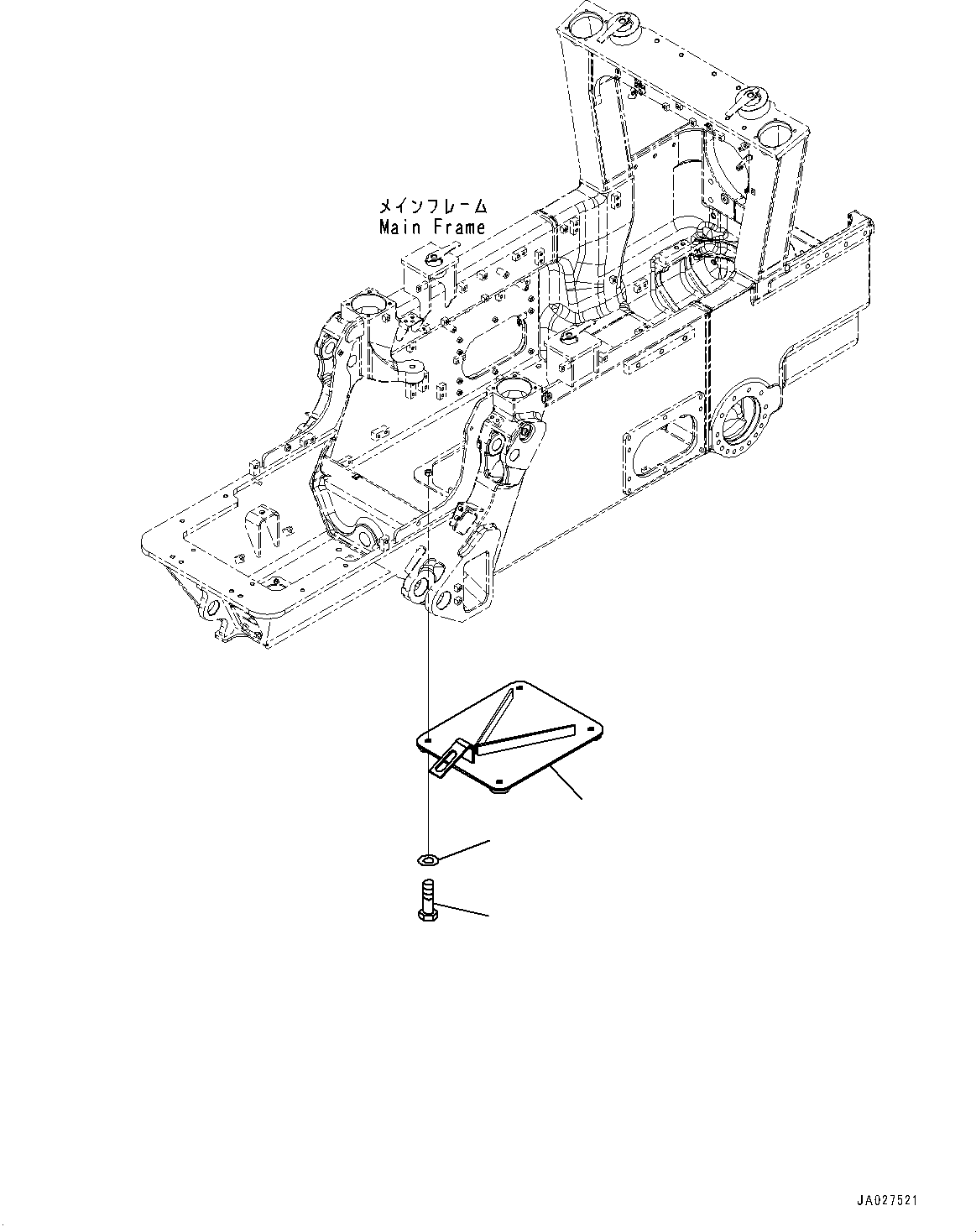 Bulldozers Komatsu / D51EX-24 S/N 10001-UP(0001119C) / Main Frame, Cover (#10001-)(J003004 : J2100-002003)