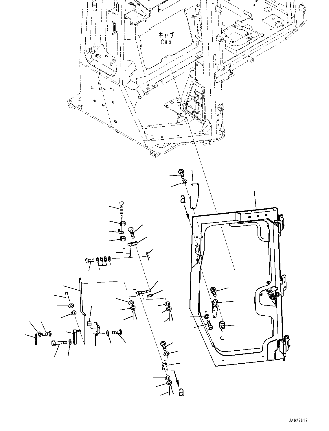 Bulldozers Komatsu / D51EX-24 S/N 10001-UP(0001119C) / Cab, Door and Latch, L.H. (With KOMTRAX, 3G) (#10001-)(K009002 : K0210-002002)