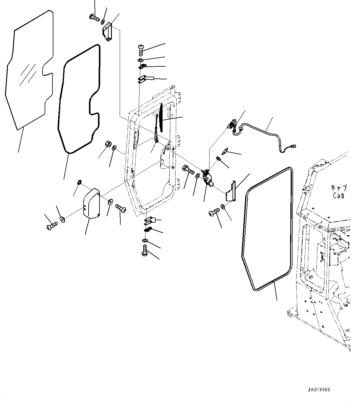 Bulldozers Komatsu / D51EX-24 S/N 10001-UP(0001119C) / Cab, Door and Latch, R.H. (With KOMTRAX, 3G) (#10001-)(K009005 : K0210-002005)
