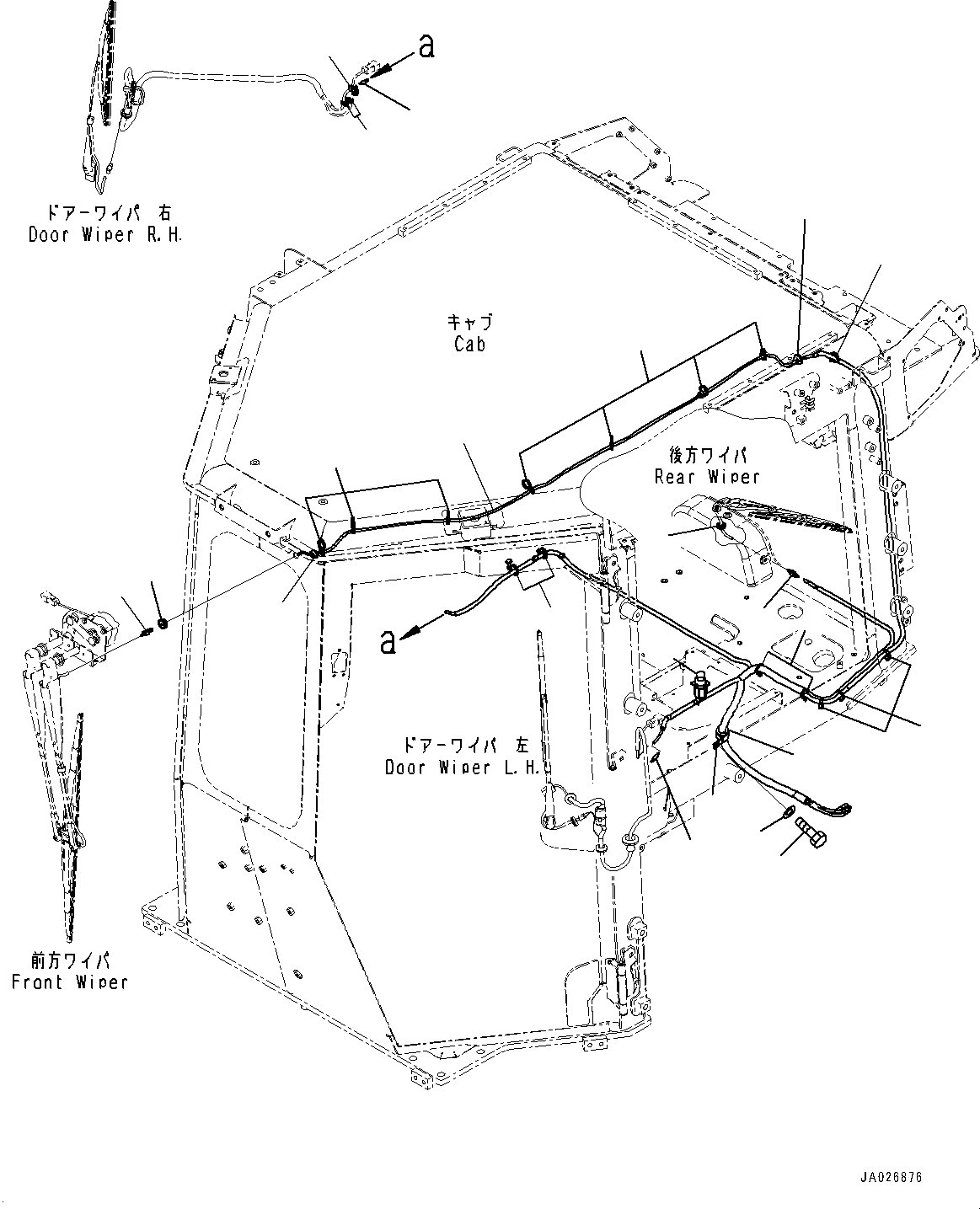 Bulldozers Komatsu / D51EX-24 S/N 10001-UP(0001119C) / Cab, Cab Wiring Harness Mounting (With KOMTRAX, 3G) (#10001-)(K009015 : K0210-002015)