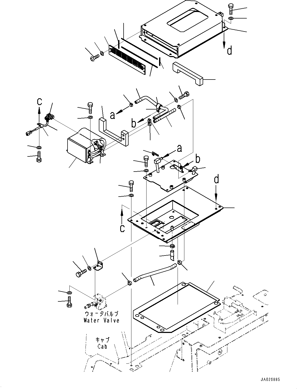 Bulldozers Komatsu / D51EX-24 S/N 10001-UP(0001119C) / Cab, Air Conditioner Unit Mounting (#10001-)(K009032 : K0210-002031)