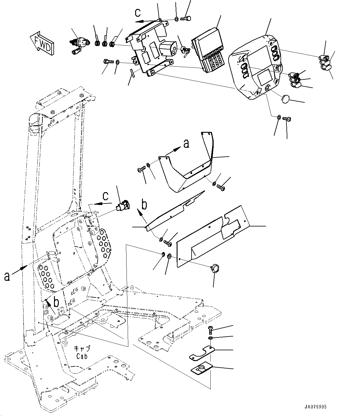 Bulldozers Komatsu / D51EX-24 S/N 10001-UP(0001119C) / Cab, Dashboard Wiring Harness Mounting (2/2) (With KOMTRAX, 3G) (#10001-)(K009049 : K0210-002047)