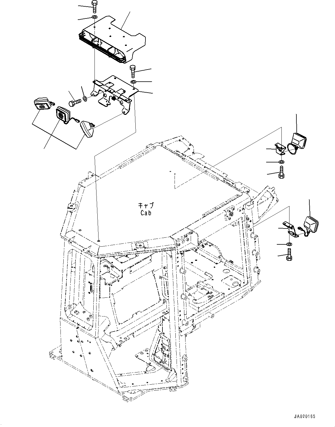 Bulldozers Komatsu / D51EX-24 S/N 10001-UP(0001119C) / Cab, Working Lamp (#10001-)(K016055 : K0210-009055)