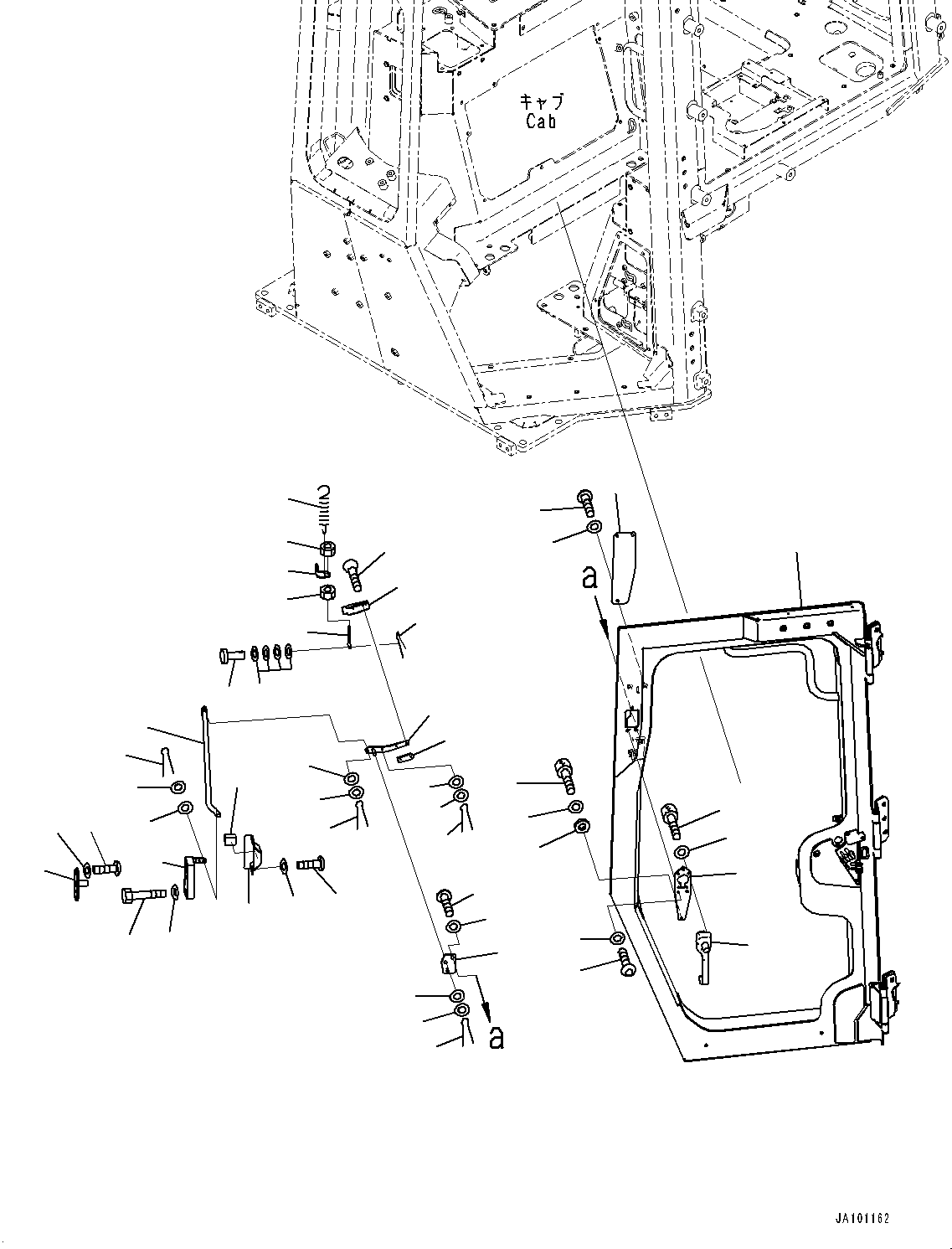 Bulldozers Komatsu / D51EX-24 S/N 10001-UP(0001119C) / Cab, Door and Latch, L.H. (With Gateway Function Controller) (#10001-)(K014002 : K0210-008002)