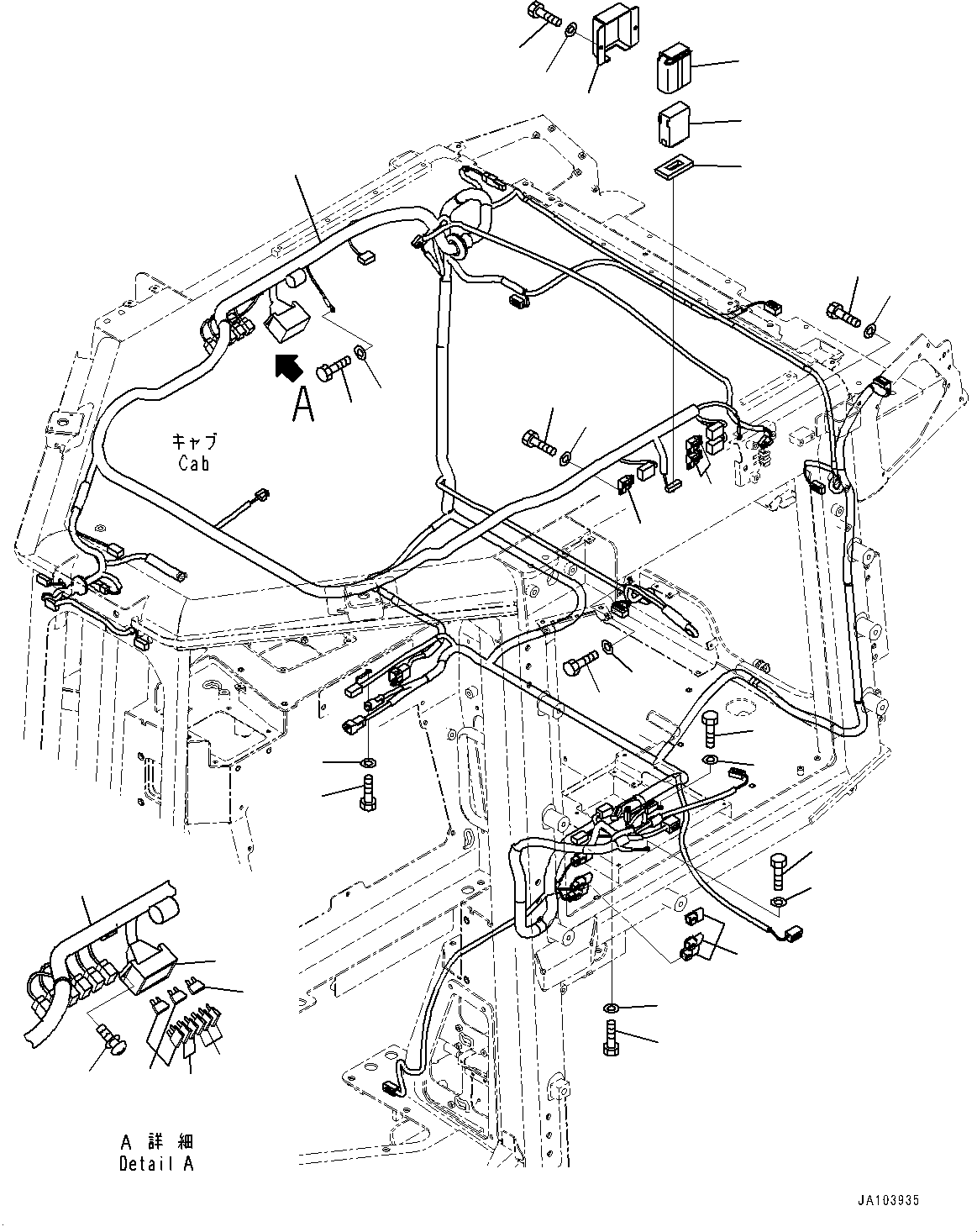 Bulldozers Komatsu / D51EX-24 S/N 10001-UP(0001119C) / Cab, Cab Wiring Harness (With Gateway Function Controller) (#10001-)(K014014 : K0210-008014)