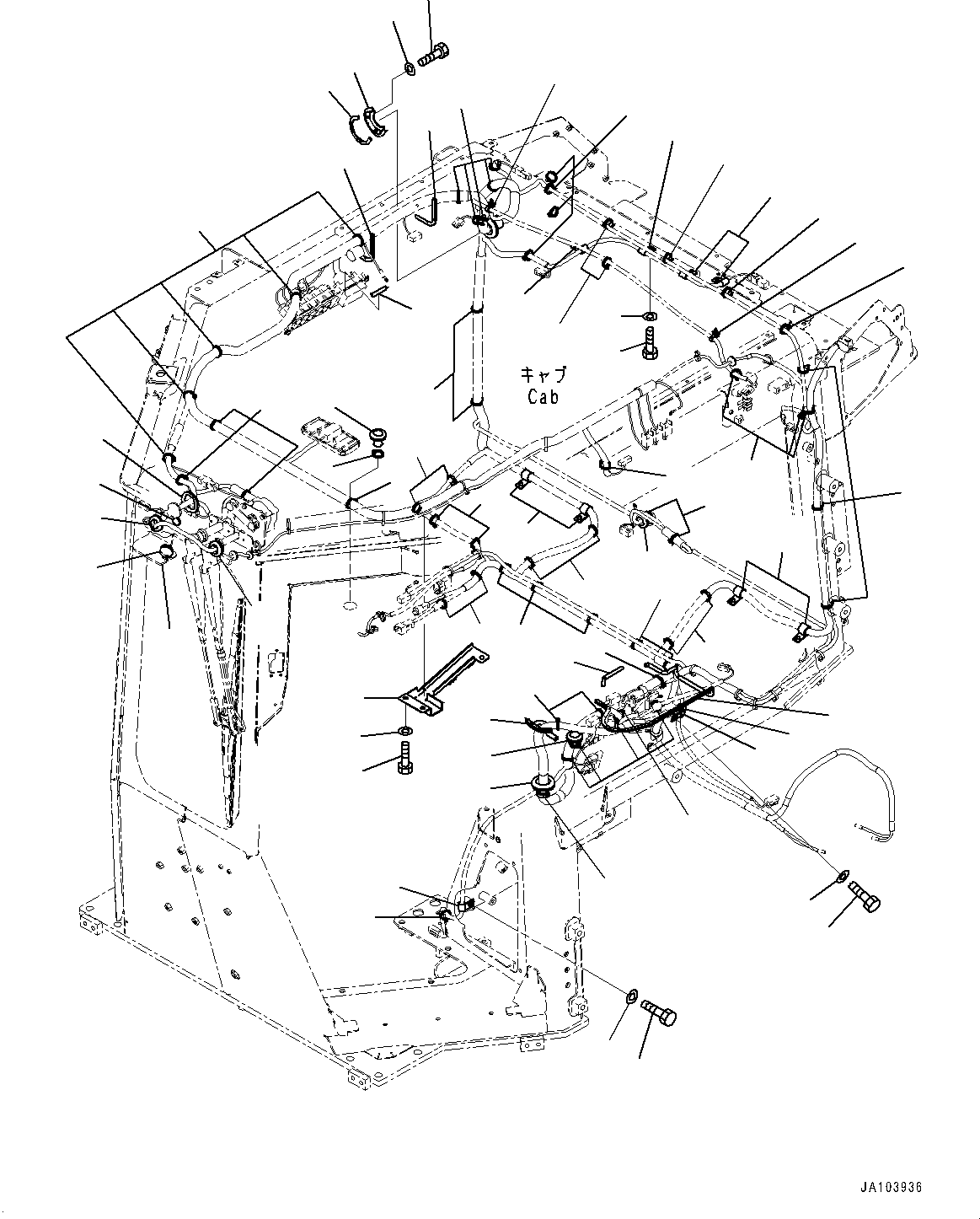 Bulldozers Komatsu / D51EX-24 S/N 10001-UP(0001119C) / Cab, Cab Wiring Harness Mounting (With Gateway Function Controller) (#10001-)(K014015 : K0210-008015)