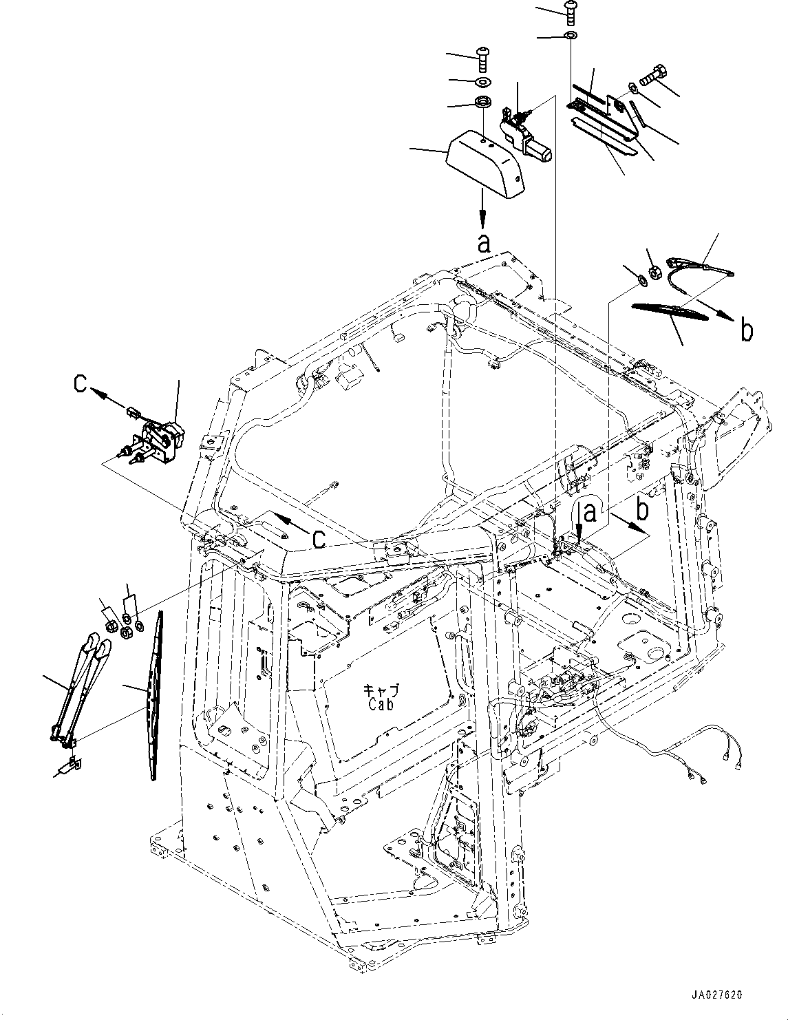 Bulldozers Komatsu / D51EX-24 S/N 10001-UP(0001119C) / Cab, Front and Rear Wiper (#10001-)(K014016 : K0210-008016)