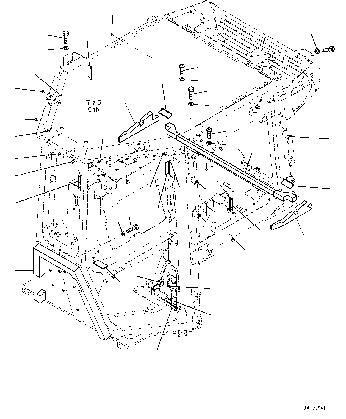 Bulldozers Komatsu / D51EX-24 S/N 10001-UP(0001119C) / Cab, Outside Seal (With Gateway Function Controller) (#10001-)(K014026 : K0210-008026)