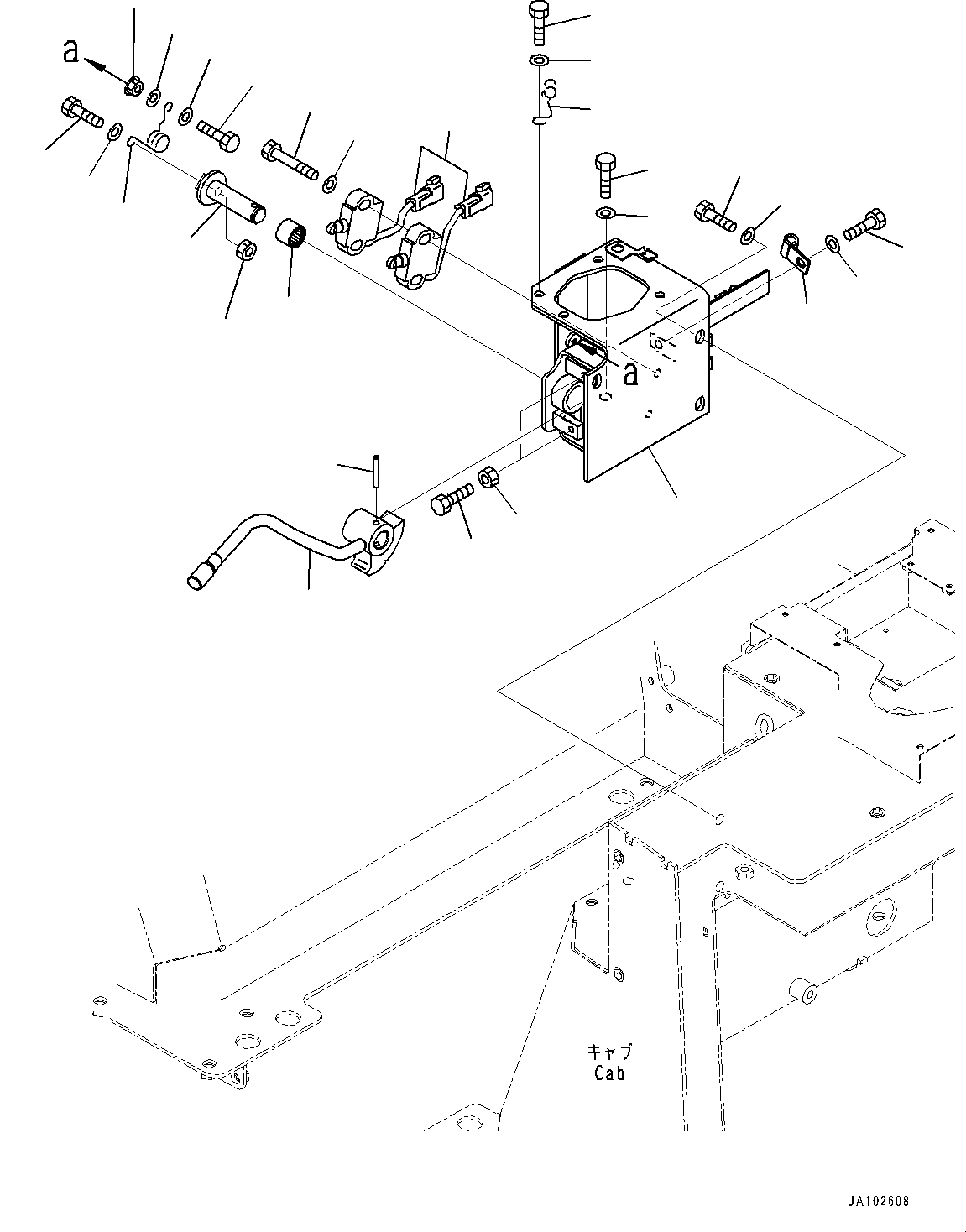 Bulldozers Komatsu / D51EX-24 S/N 10001-UP(0001119C) / Cab, Parking Brake Lever (With Gateway Function Controller) (#10001-)(K014037 : K0210-008037)