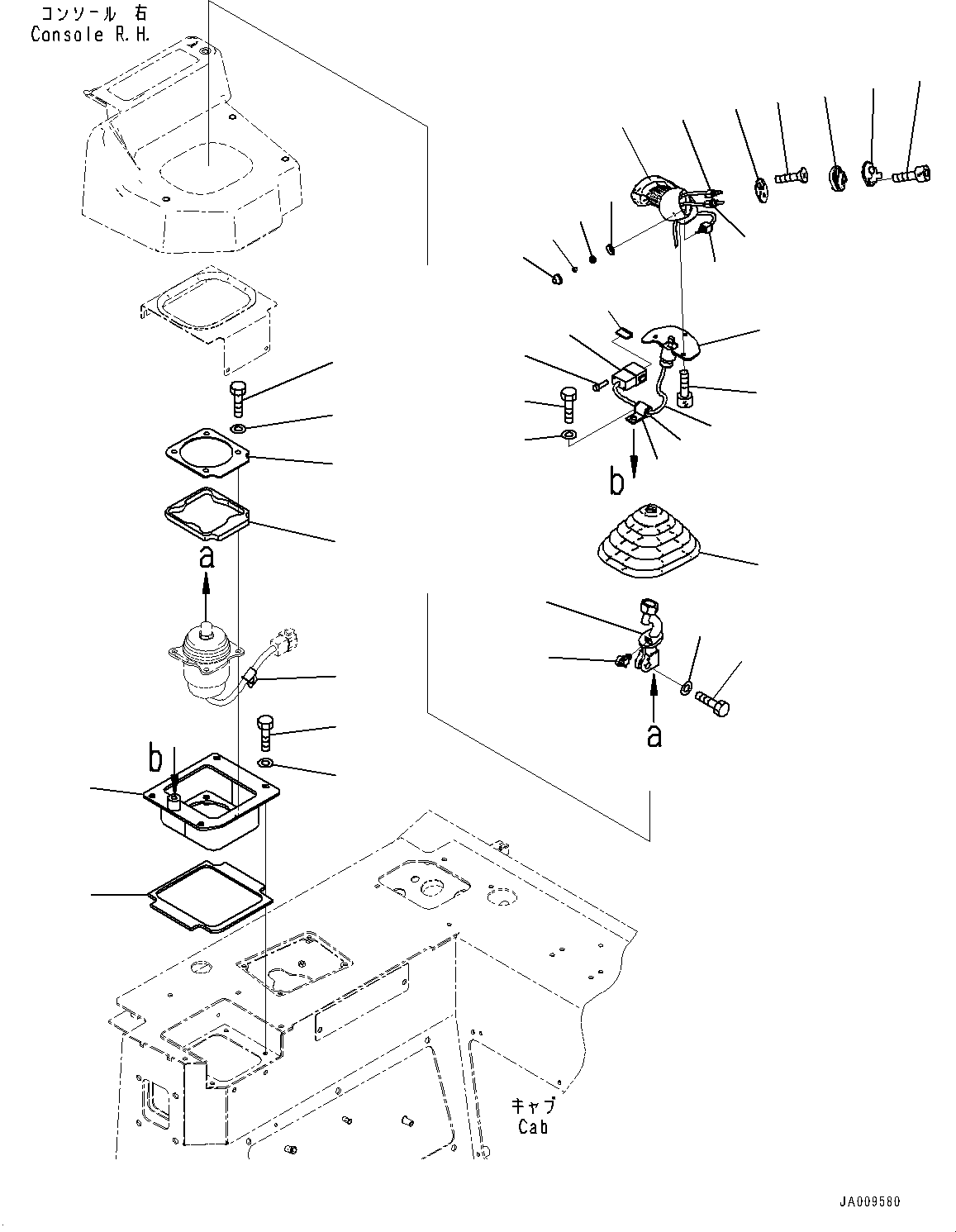 Bulldozers Komatsu / D51EX-24 S/N 10001-UP(0001119C) / Cab, Work Equipment Control Lever (#10001-)(K014039 : K0210-008039)