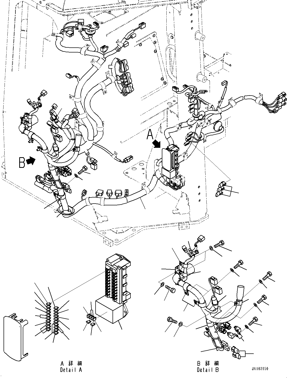 Bulldozers Komatsu / D51EX-24 S/N 10001-UP(0001119C) / Cab, Dashboard Wiring Harness (With Gateway Function Controller) (#10001-)(K014045 : K0210-008045)